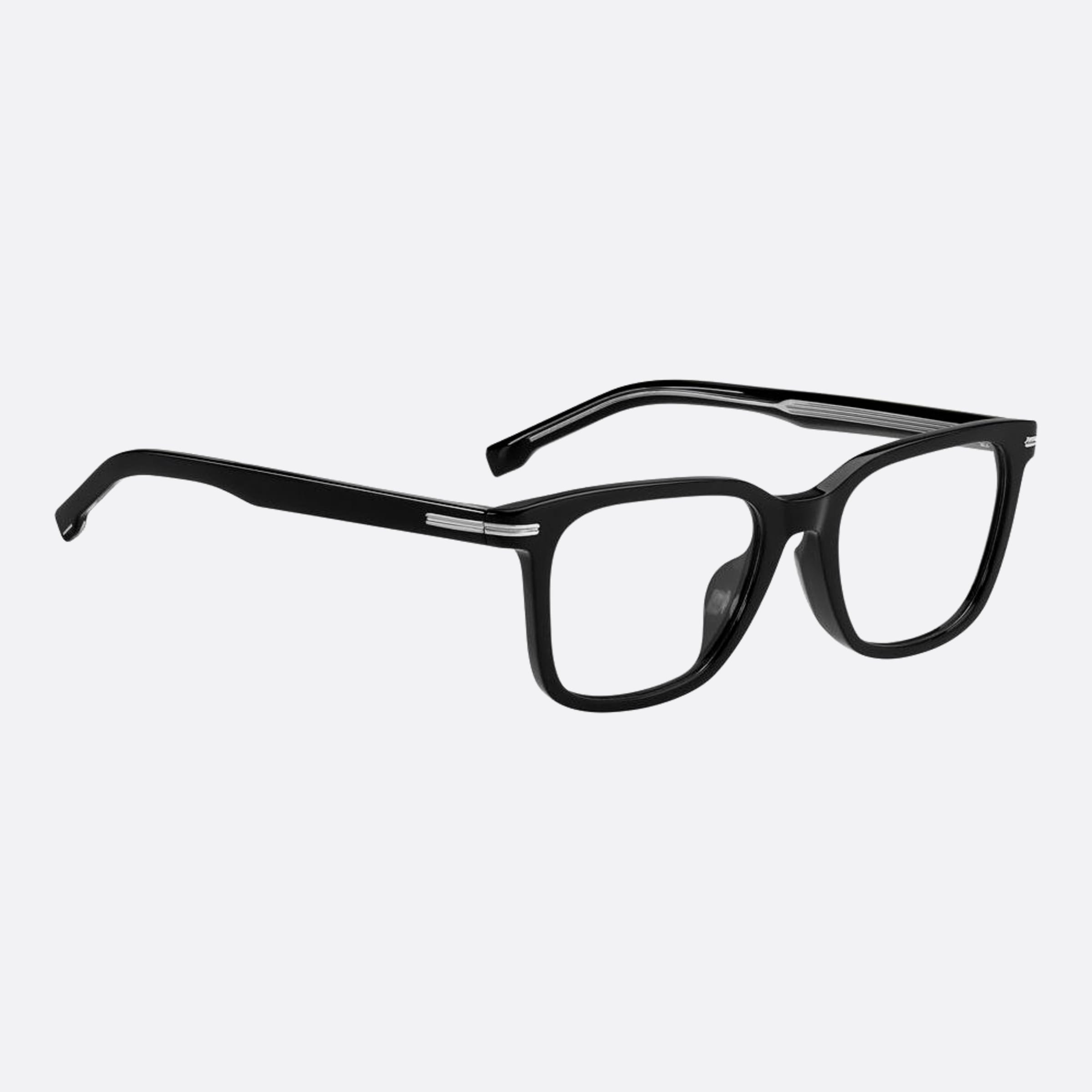 Boss 52mm Boss Black Geometric Men Eyeglasses - Detail View