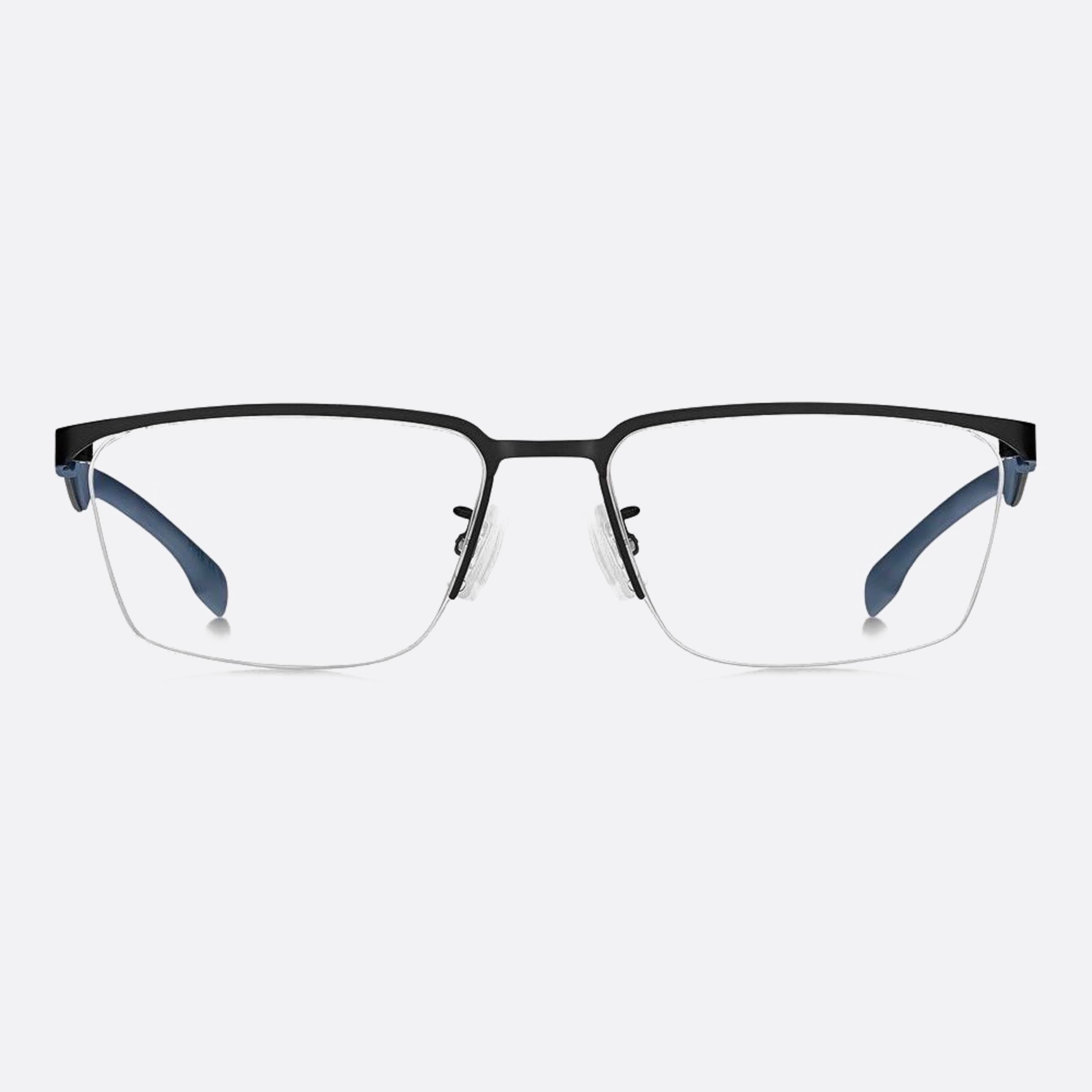 Boss 57mm Boss Black Geometric Men Eyeglasses - Main View