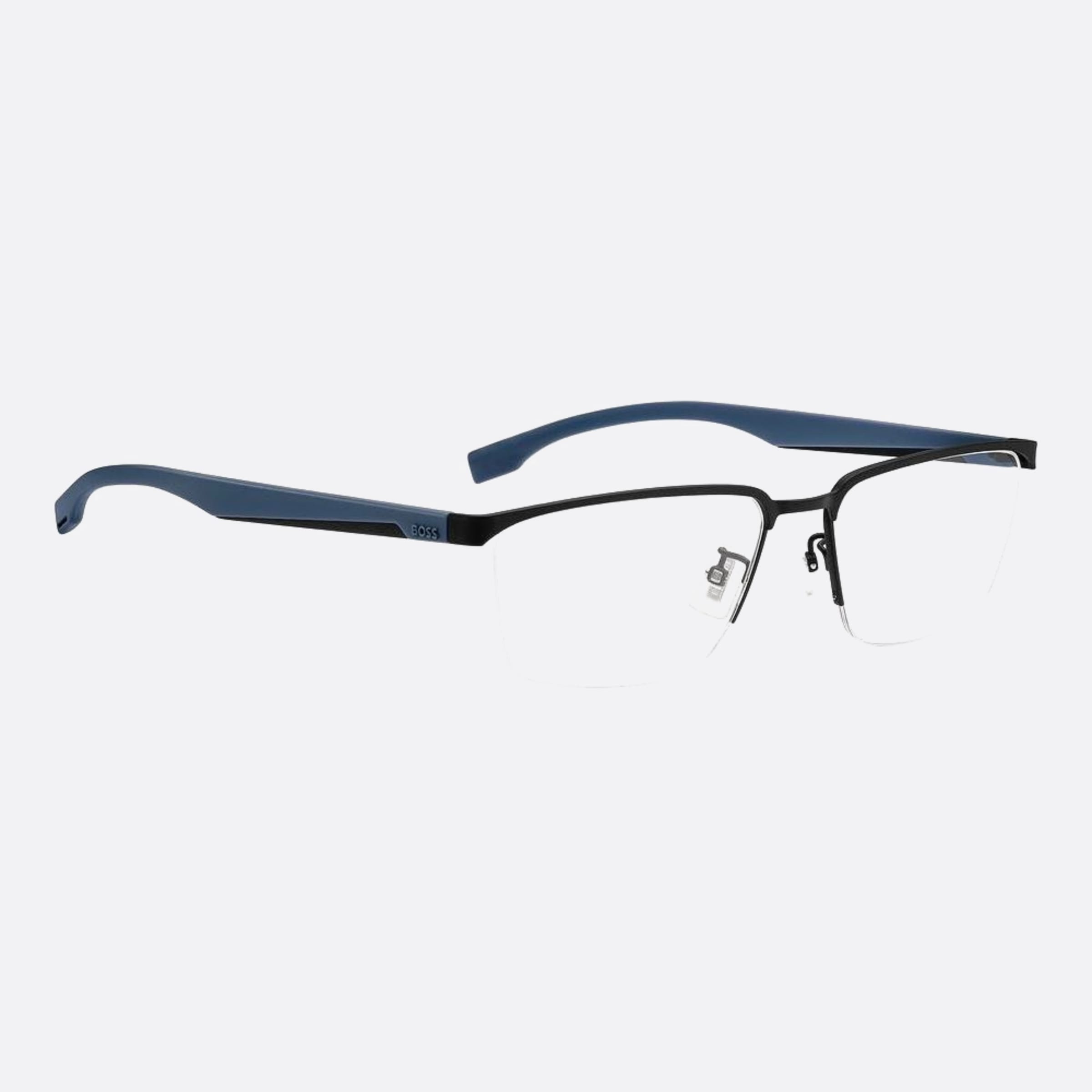 Boss 57mm Boss Black Geometric Men Eyeglasses - Lifestyle Shot