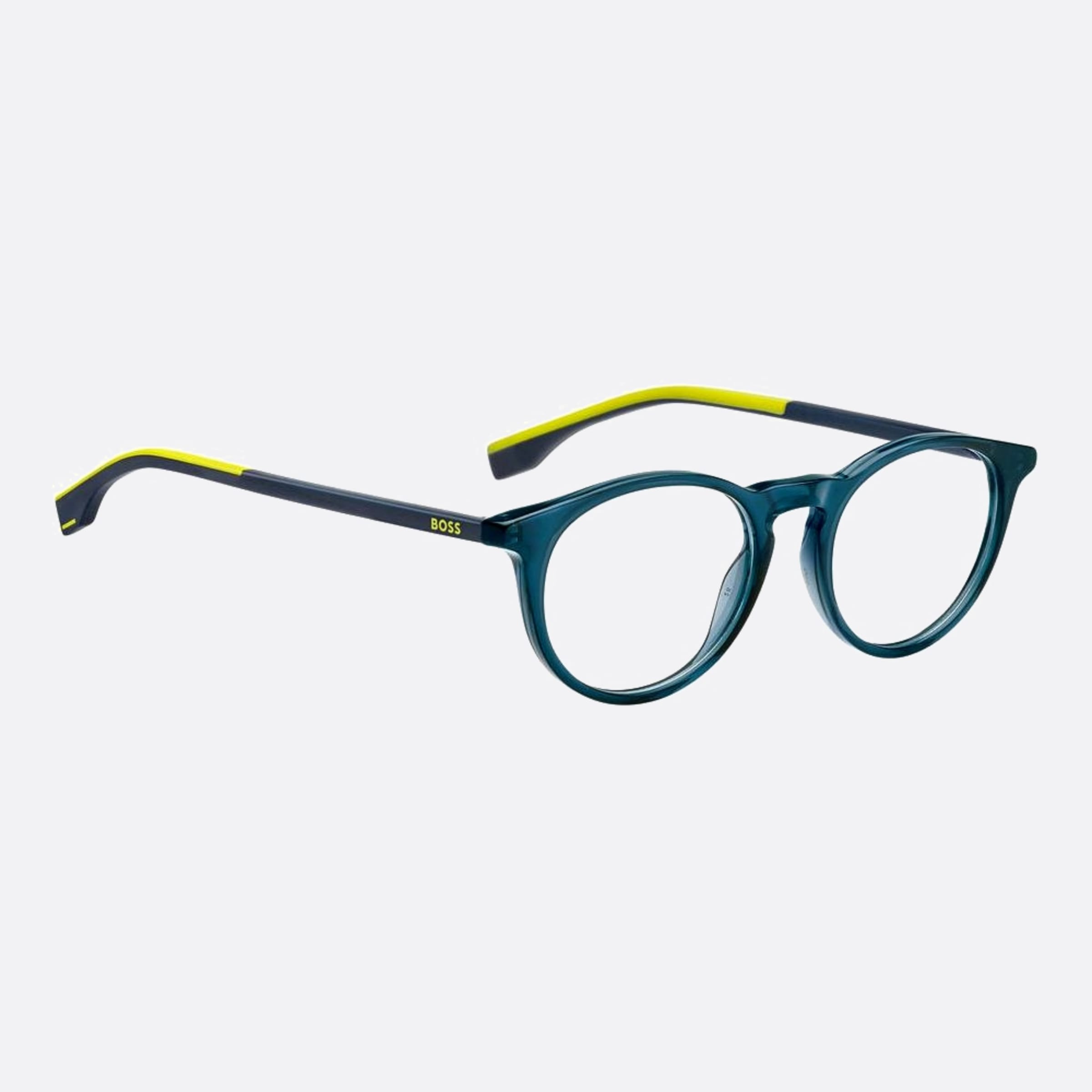 Boss 47mm Boss Dcd Blue Round Unisex Eyeglasses - Detail View