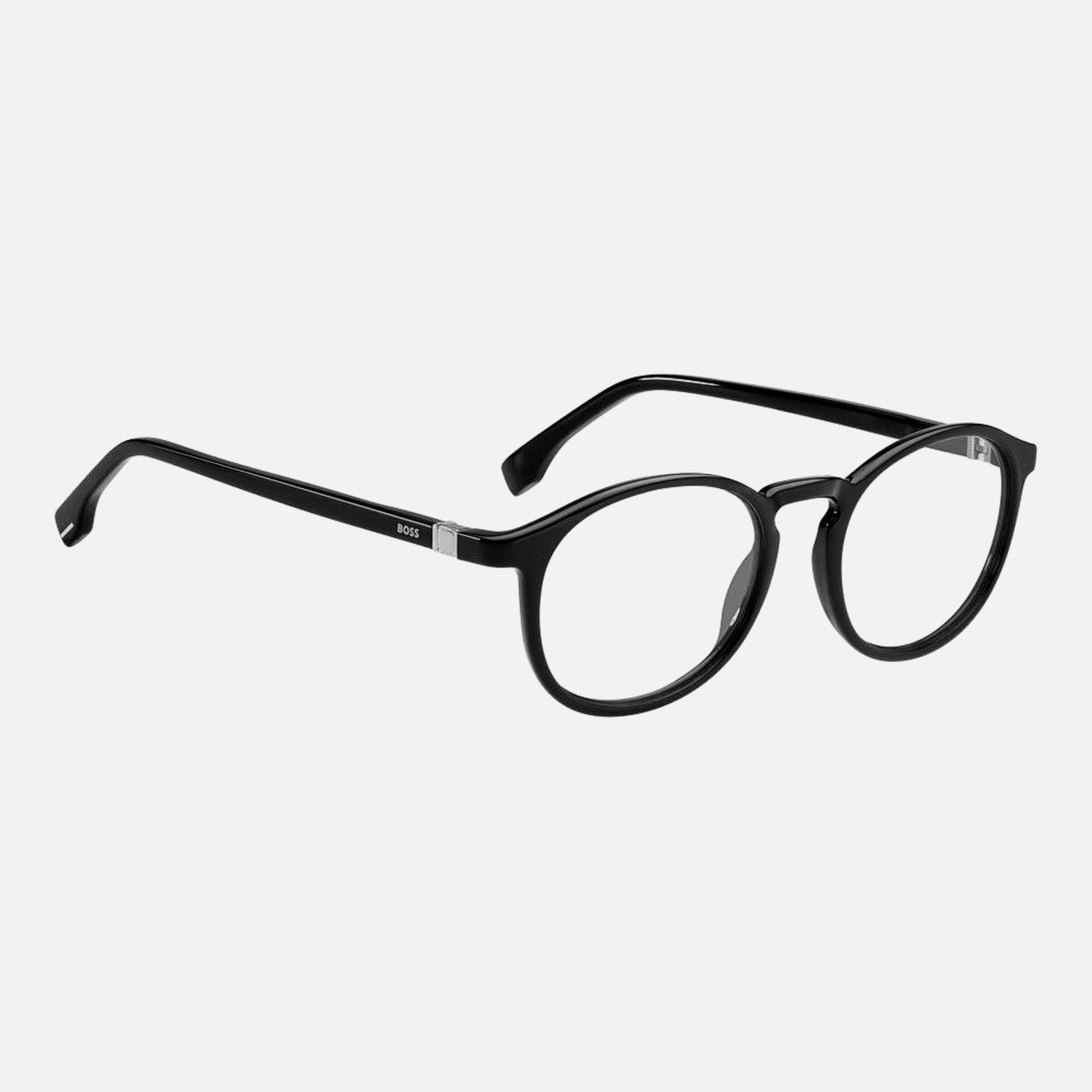 Boss 50mm Boss Black Geometric Men Eyeglasses - Detail View