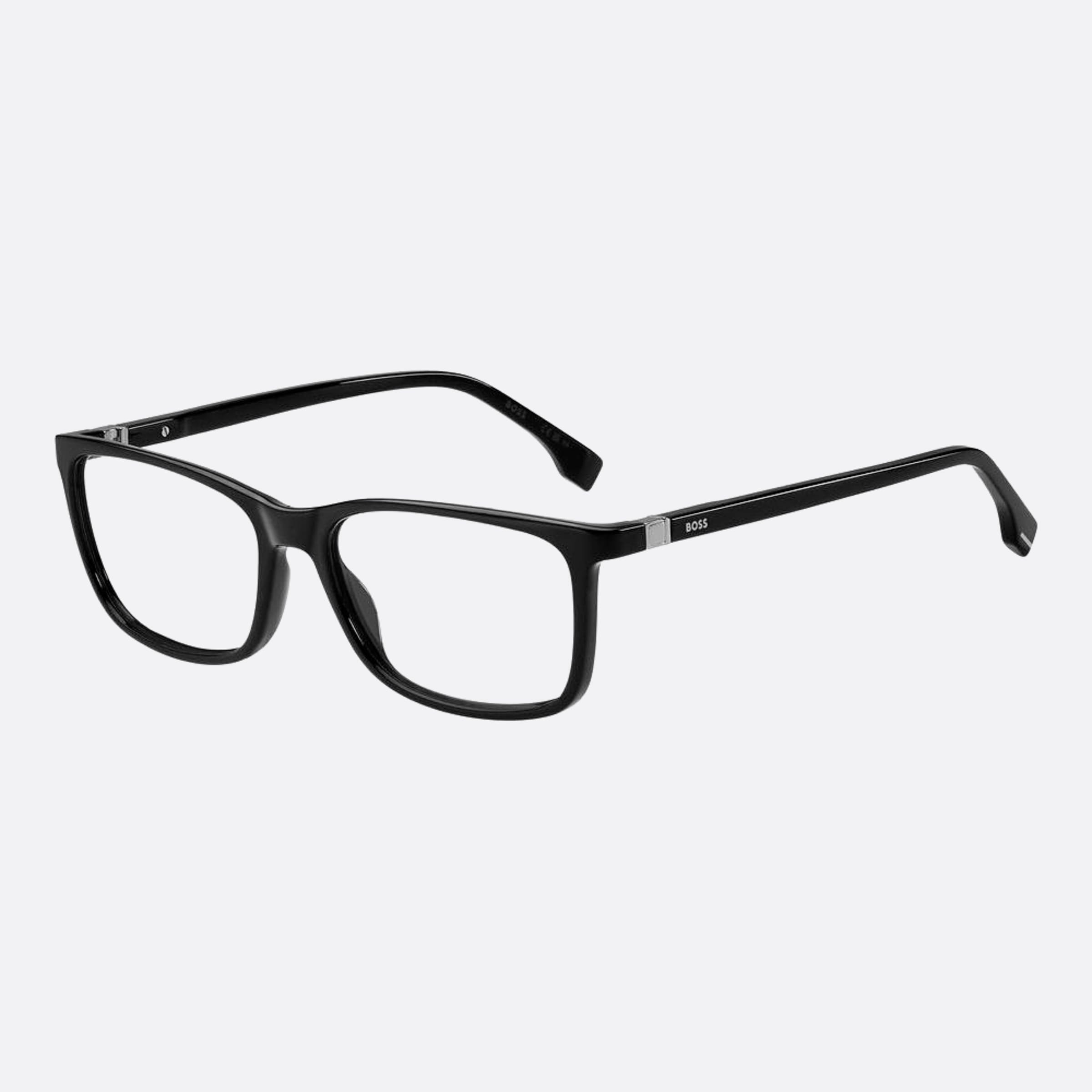 Boss 56mm Boss Black Geometric Men Eyeglasses - Side View
