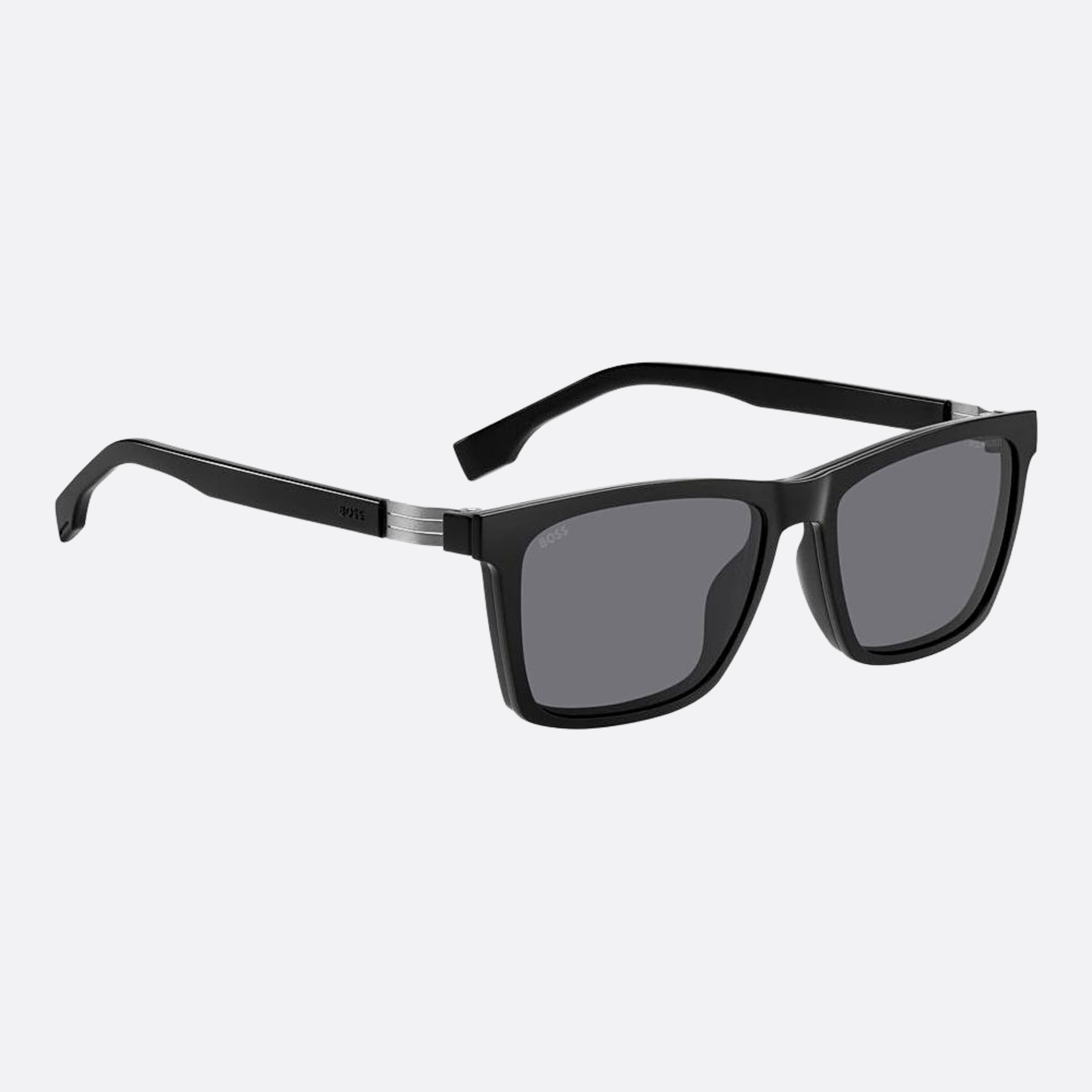 Boss 56mm Boss Black Squared Polarized Men Sunglasses - Detail View