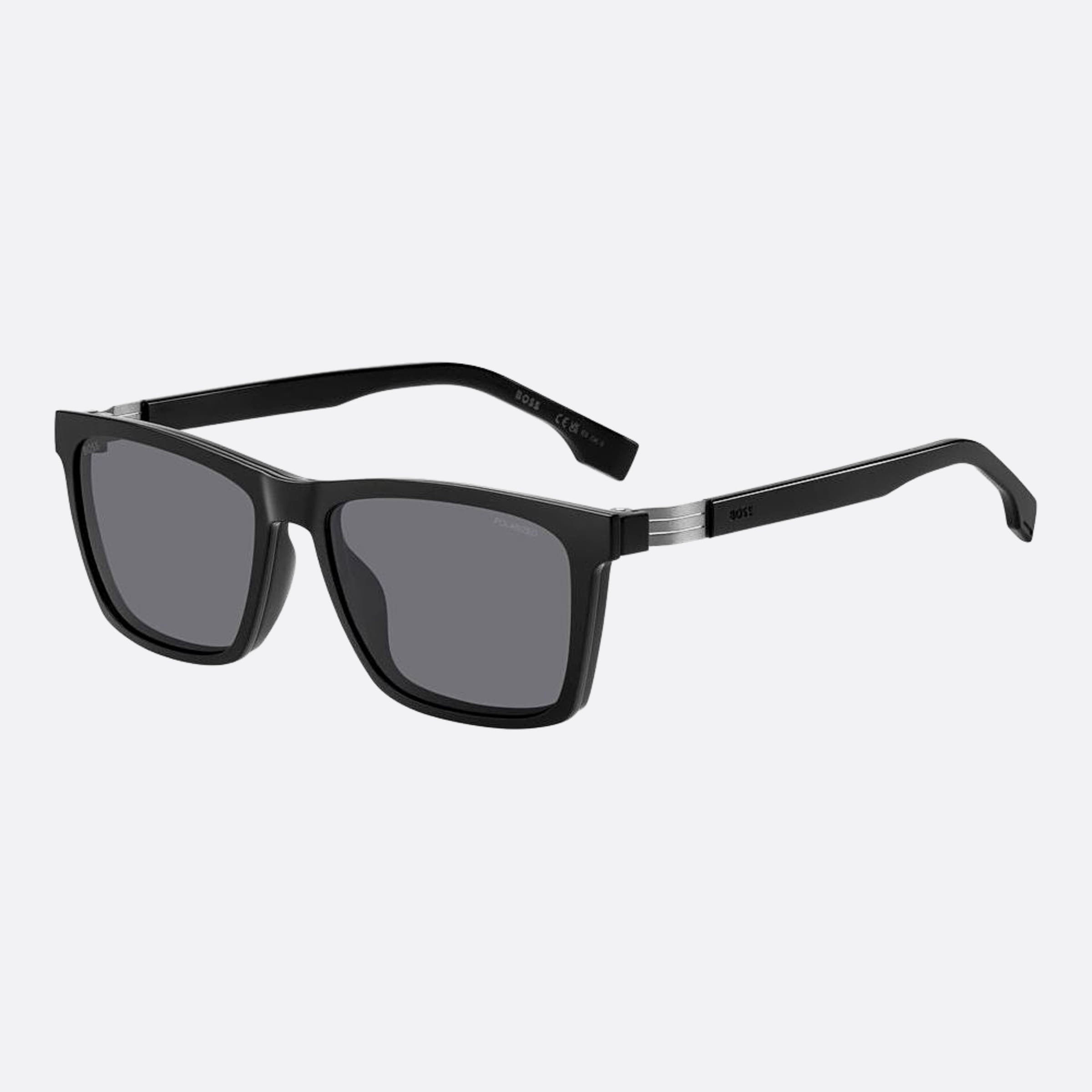 Boss 56mm Boss Black Squared Polarized Men Sunglasses - Lifestyle Shot