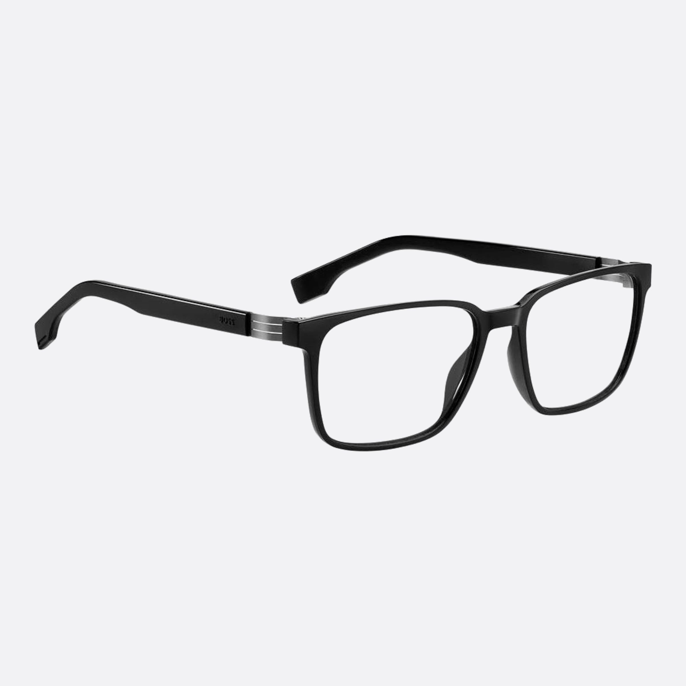 Boss 57mm Boss Black Geometric Men Eyeglasses - Lifestyle Shot