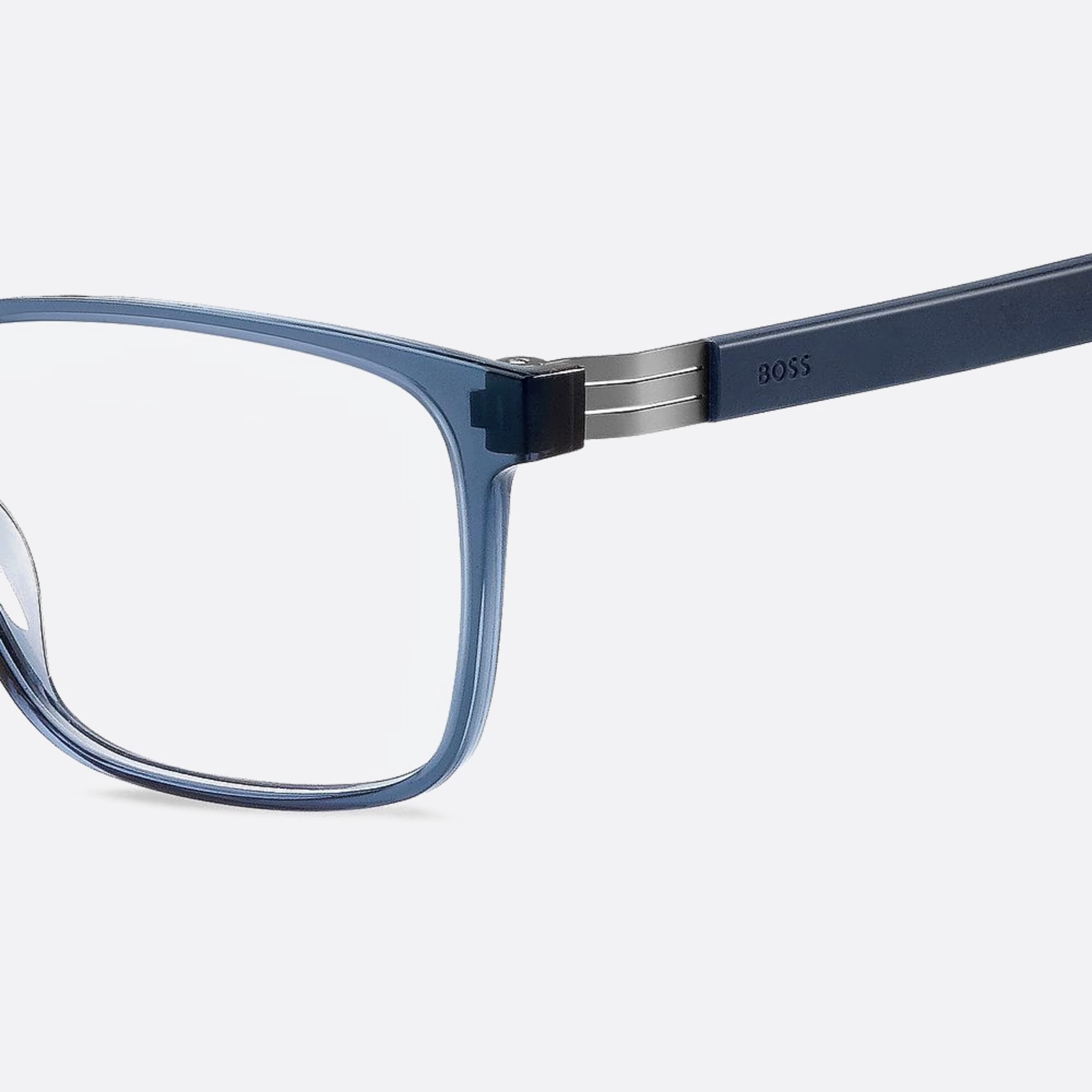 Boss 55mm Boss Pjp Blue Geometric Men Eyeglasses - Detail View
