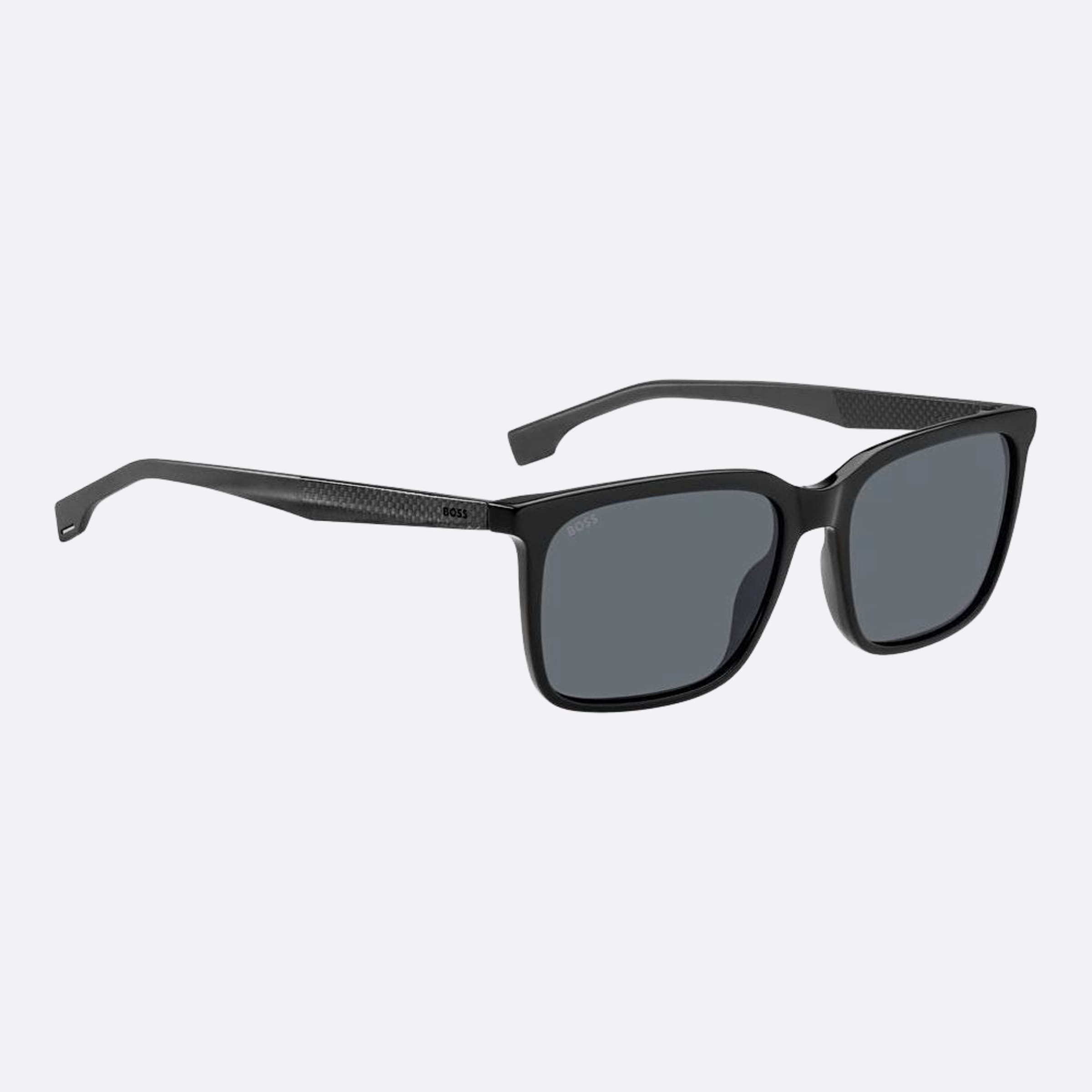 Boss 57mm Boss 08a Black Geometric Men Sunglasses - Detail View