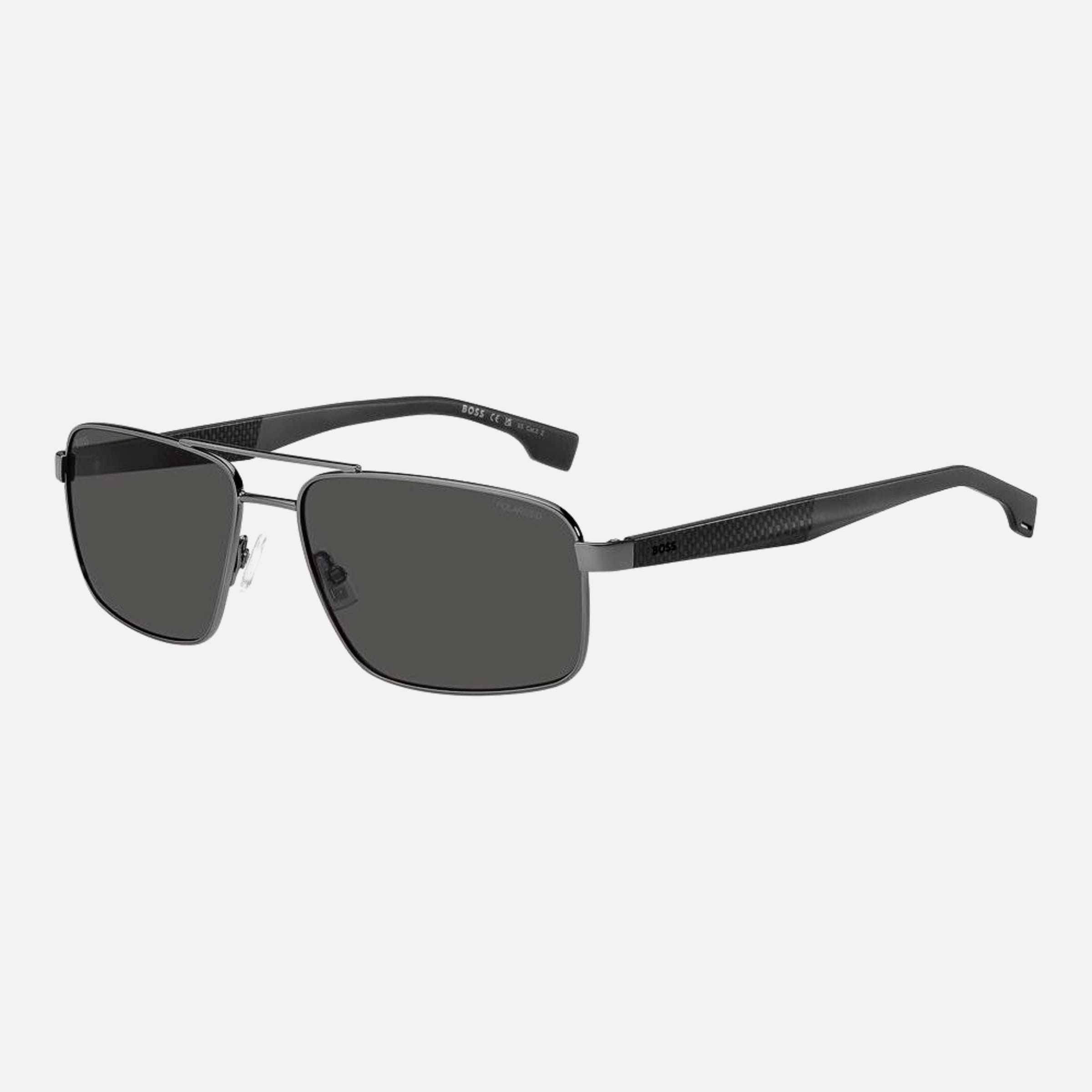 Boss 59mm Boss V81 Black Geometric Men Sunglasses - Side View