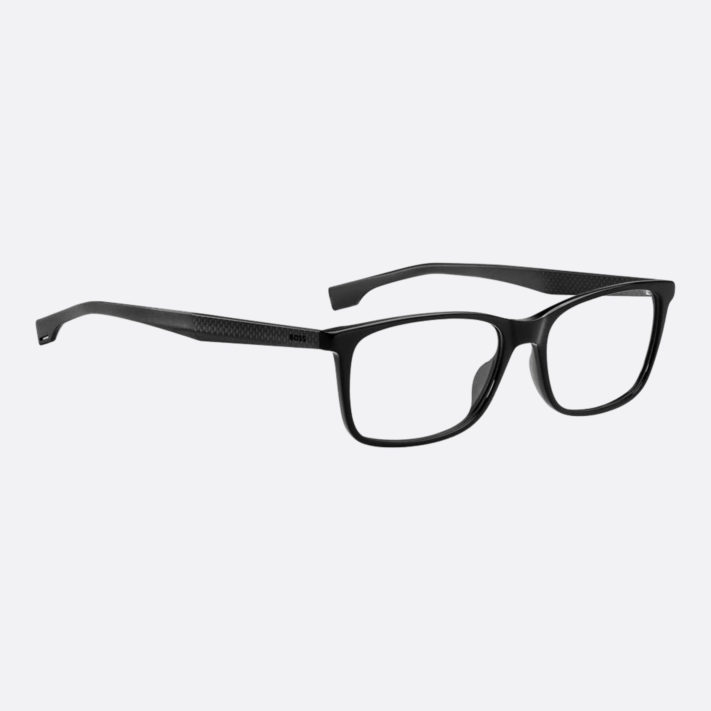 Boss 55mm Boss Black Geometric Men Eyeglasses - Detail View