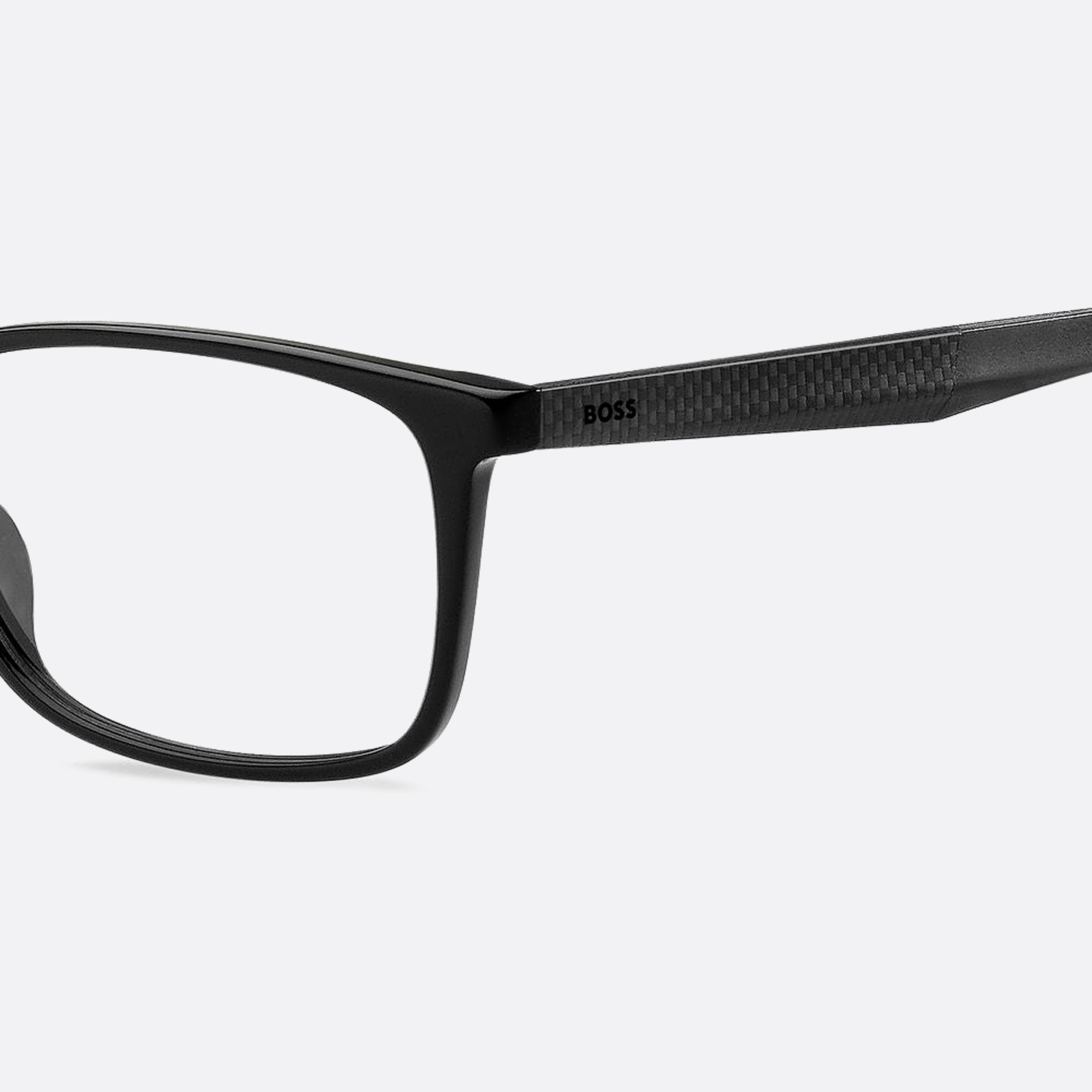 Boss 57mm Boss Black Geometric Men Eyeglasses - Lifestyle Shot