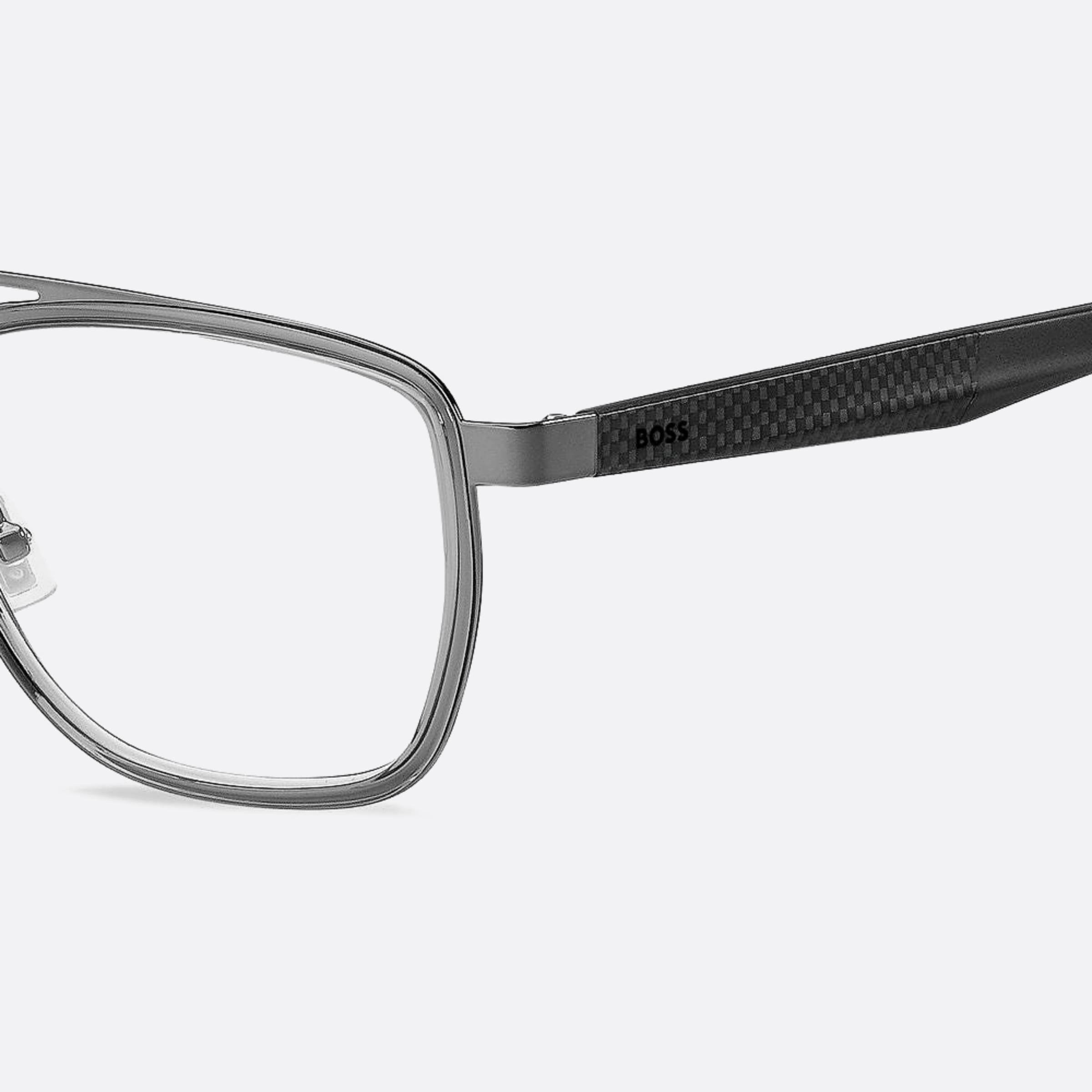 Boss 55mm Boss Hek Grey Geometric Men Eyeglasses - Detail View