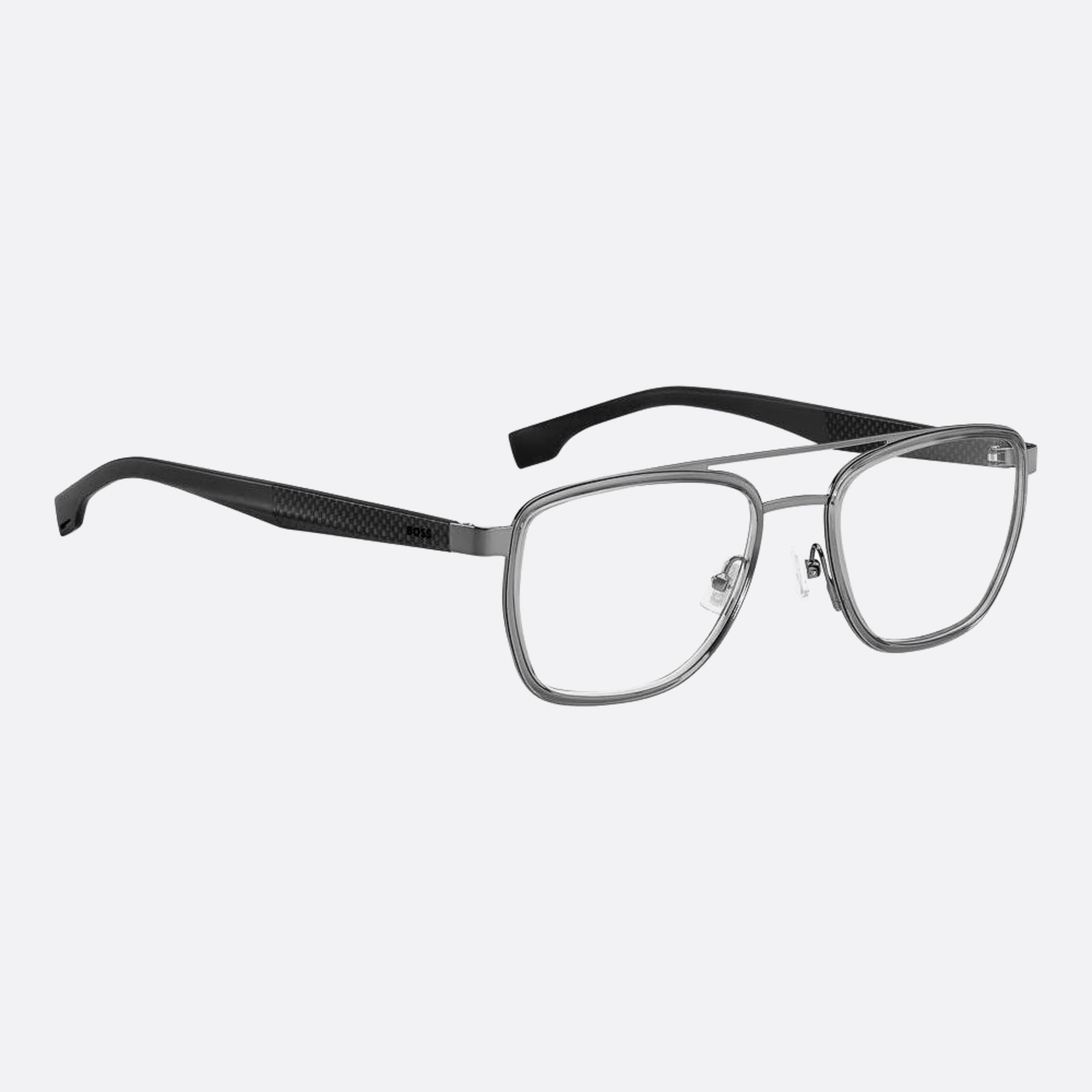 Boss 55mm Boss Hek Grey Geometric Men Eyeglasses - Lifestyle Shot