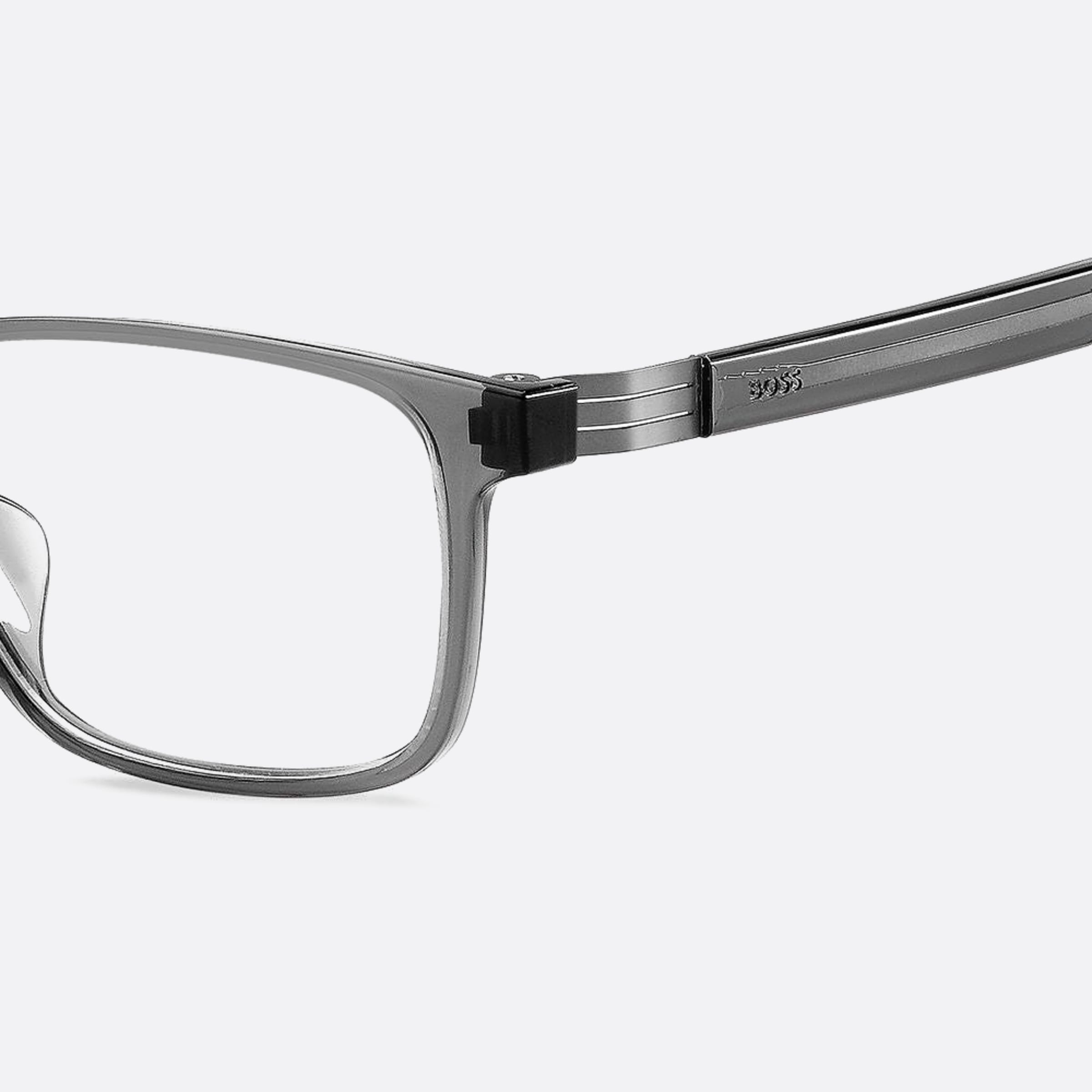 Boss 55mm Boss Kb7 Grey Geometric Men Eyeglasses - Detail View