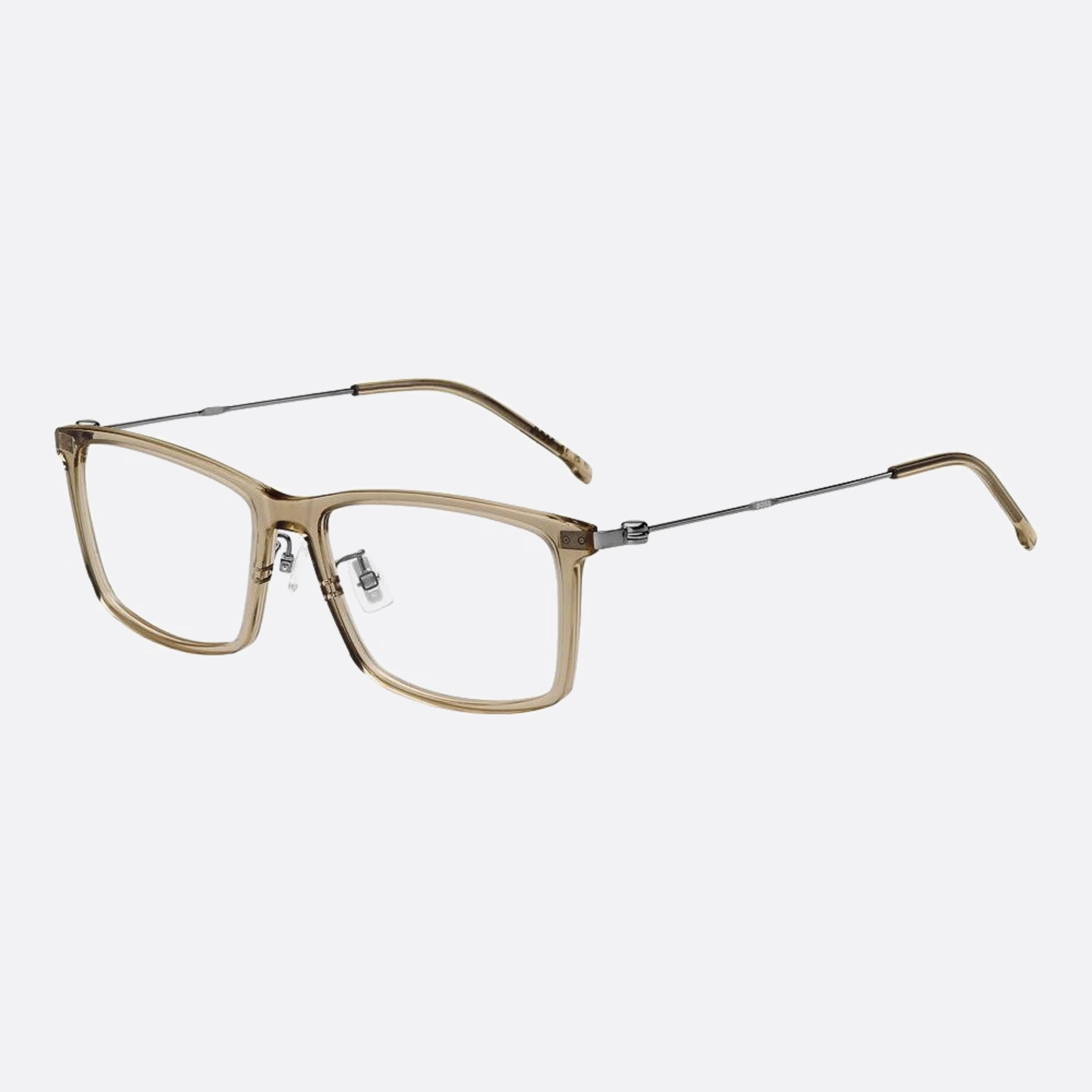 Boss 55mm Boss R1t Grey Geometric Men Eyeglasses - Side View