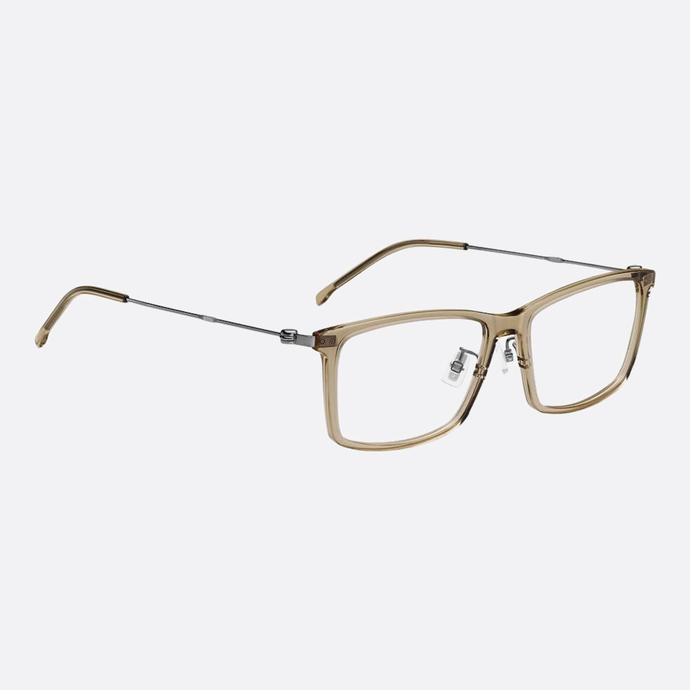 Boss 55mm Boss R1t Grey Geometric Men Eyeglasses - Lifestyle Shot