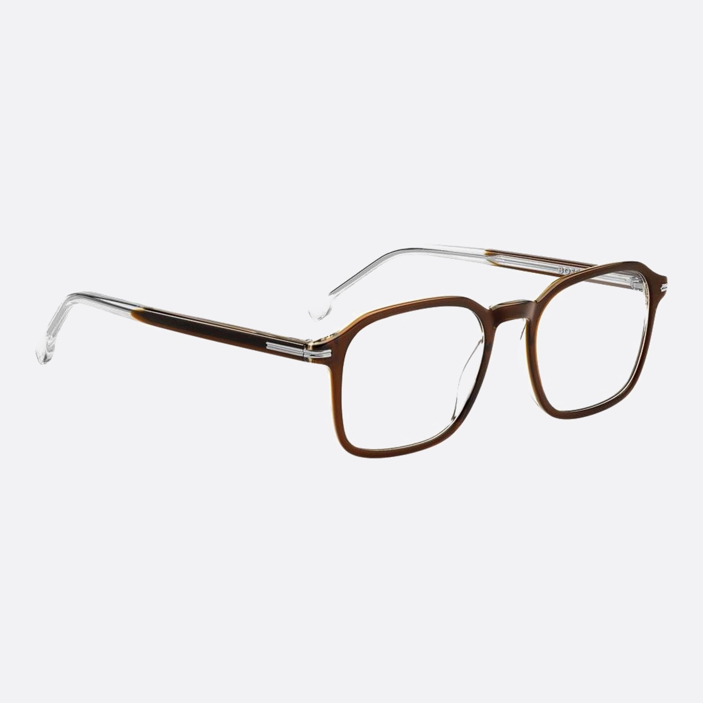 Boss 51mm Boss 09q Brown Geometric Men Eyeglasses - Detail View