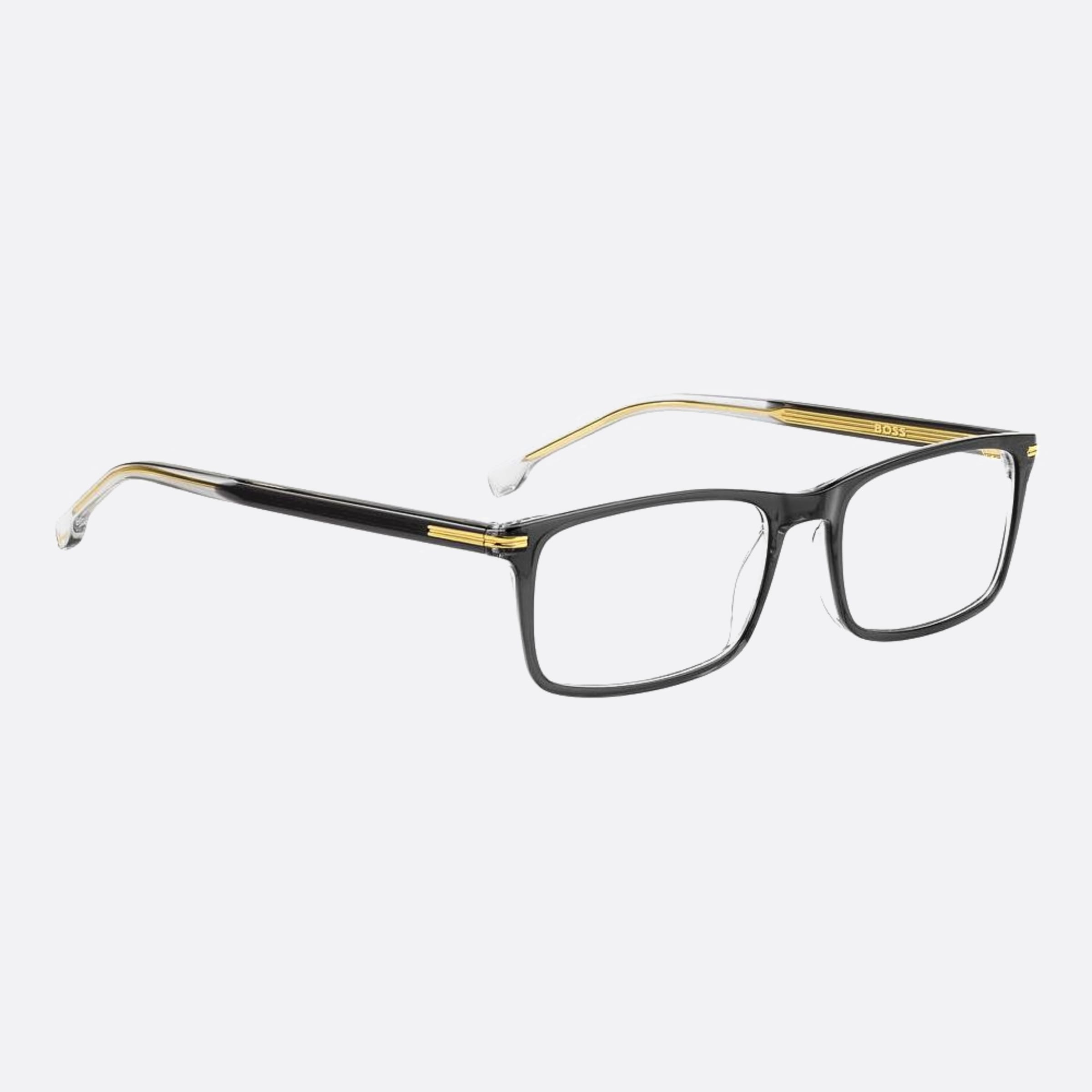 Boss 55mm Boss Kb7 Grey Rectangle Men Eyeglasses - Additional Angle