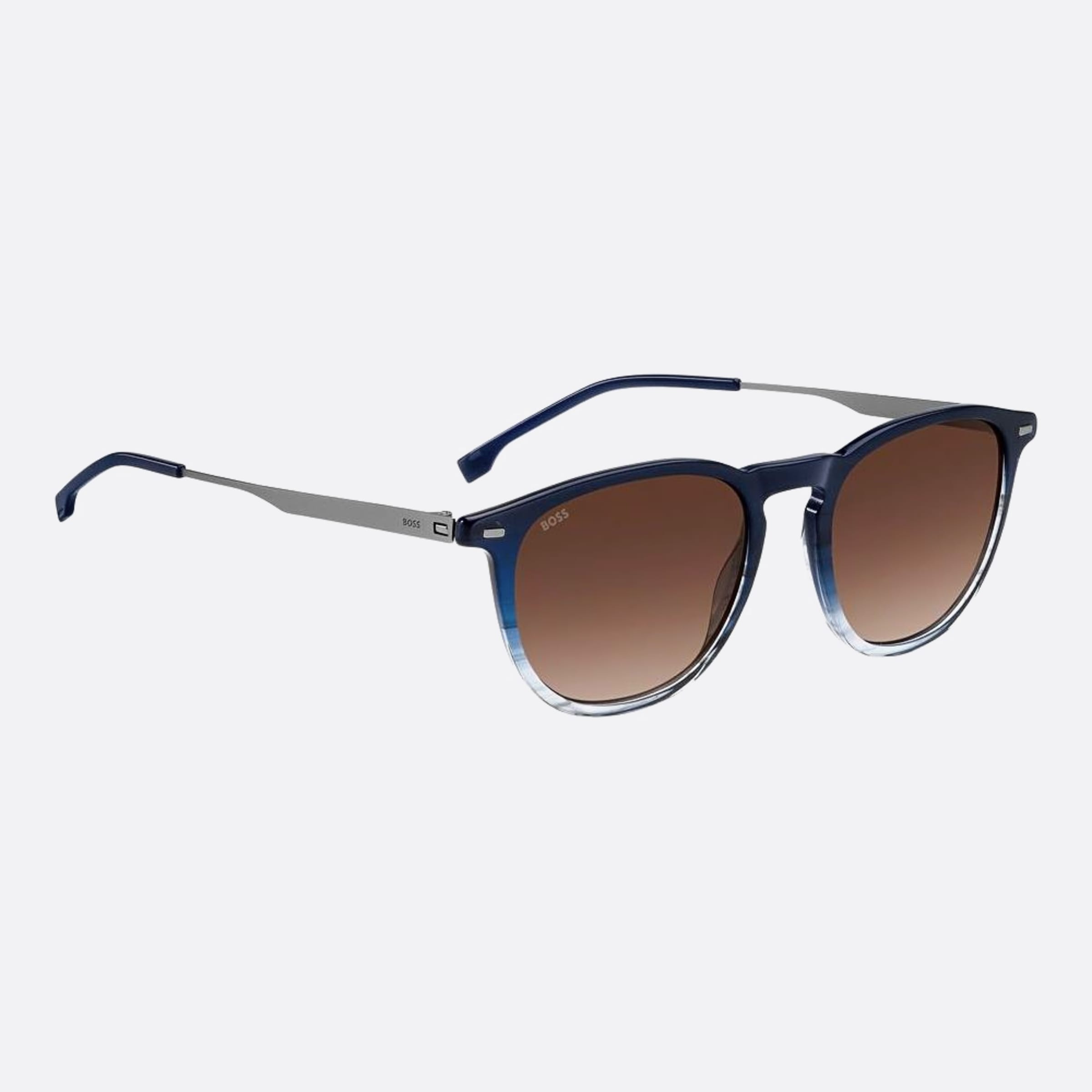 Boss 52mm Boss Qeu Blue Round Men Sunglasses - Detail View