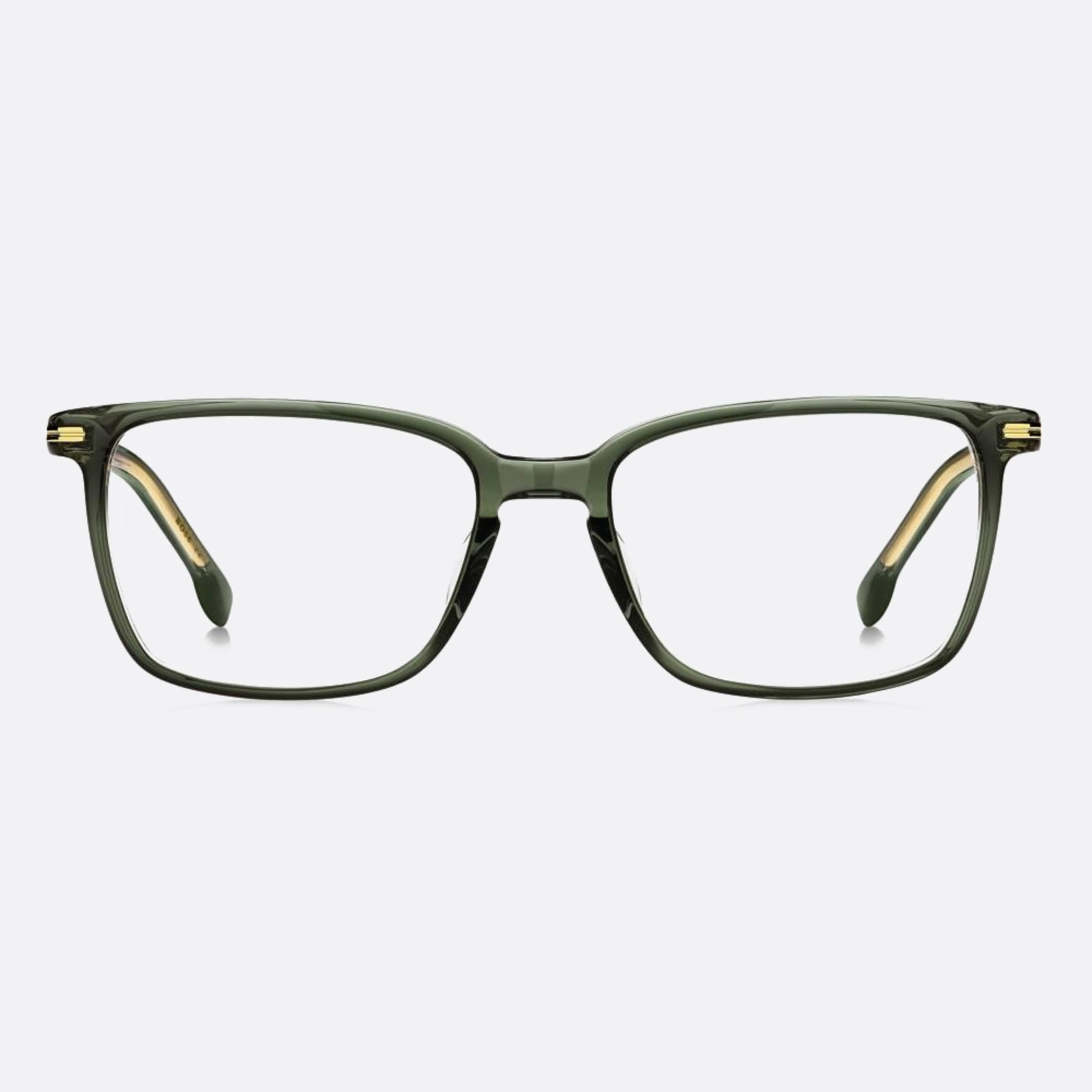 Boss 55mm Boss 1ed Green Squared Men Eyeglasses - Main View