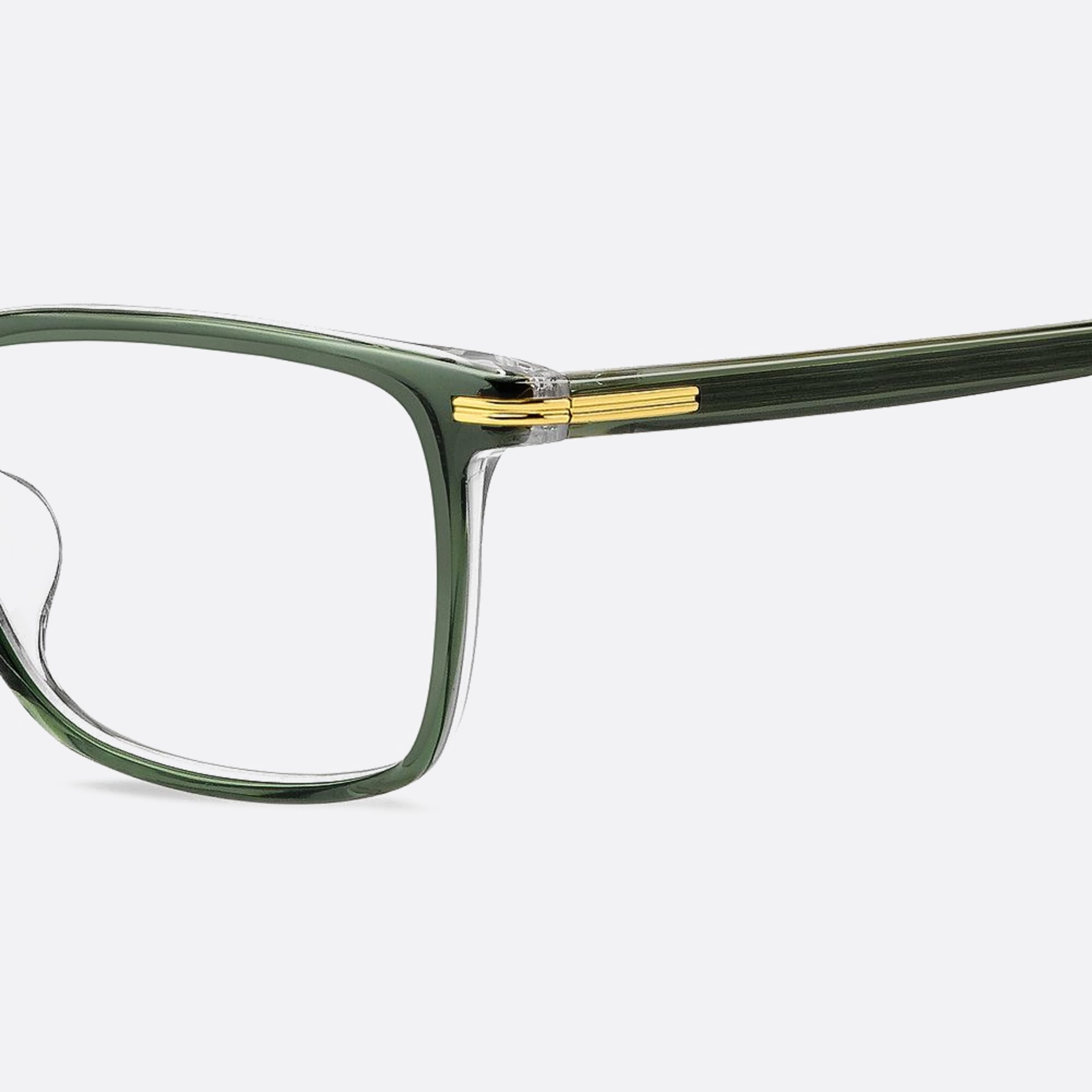 Boss 55mm Boss 1ed Green Squared Men Eyeglasses - Detail View