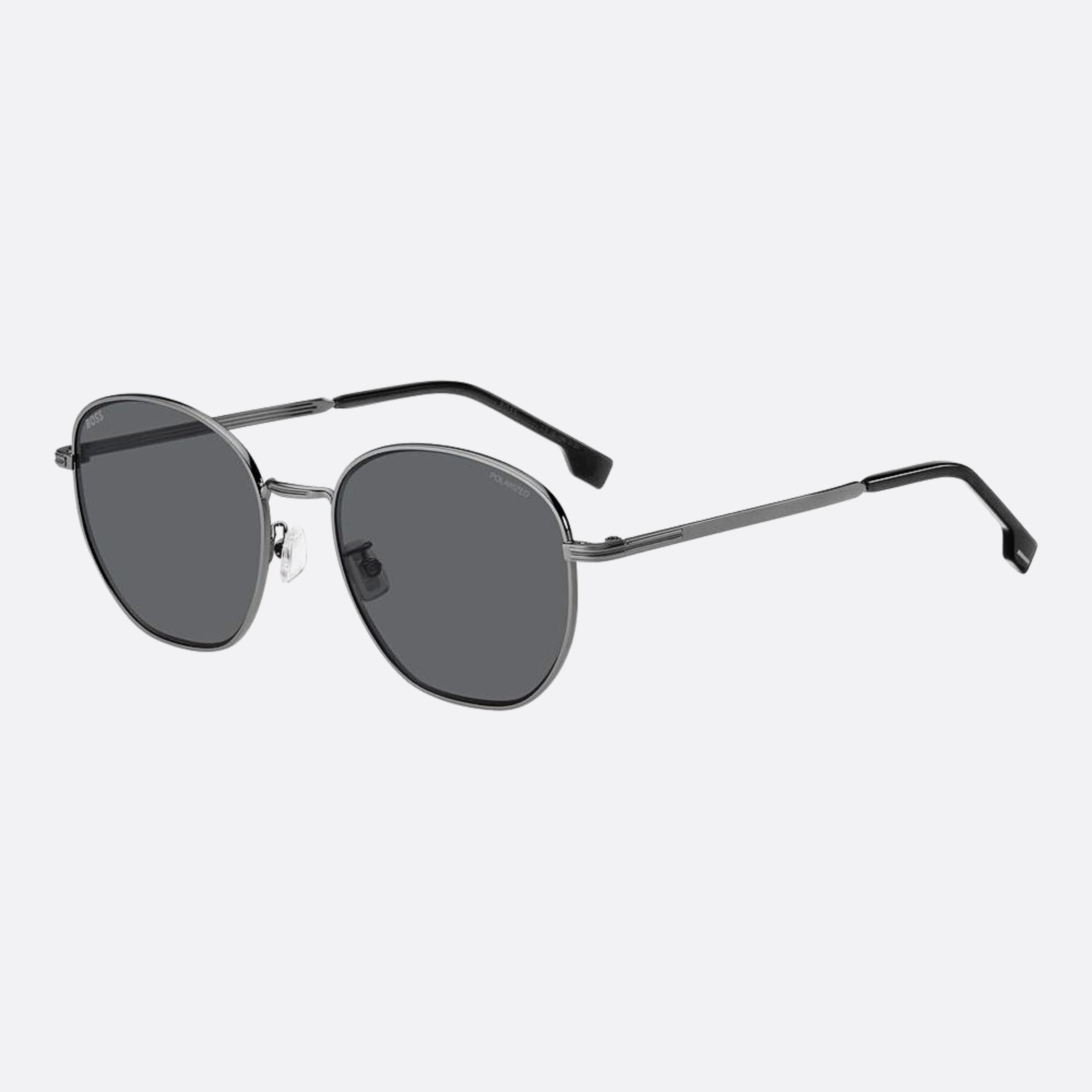 Boss 56mm Boss Kj1 Ruthenium Round Polarized Men Sunglasses - Side View