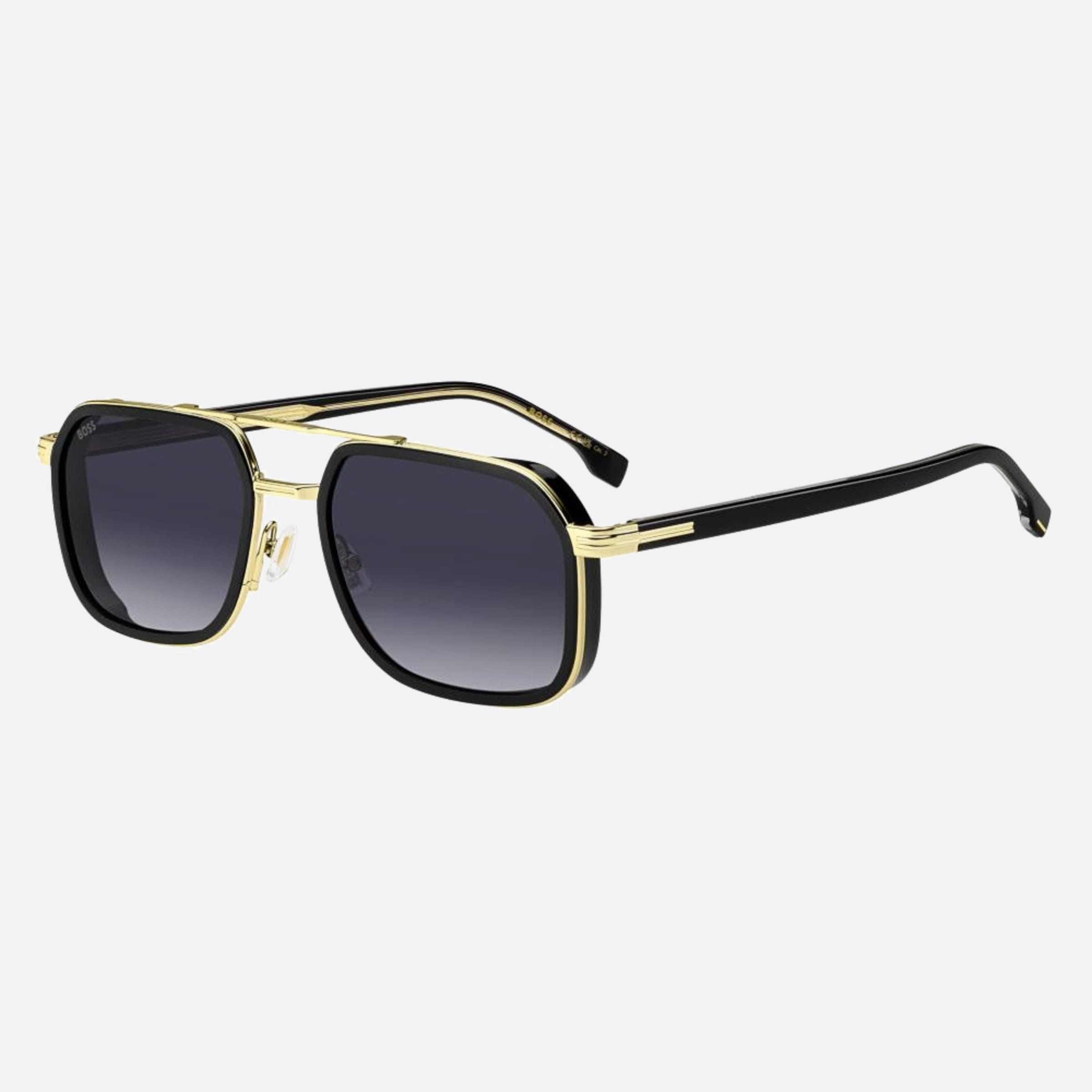 Boss 55mm Boss 2m2 Black Geometric Men Sunglasses - Side View