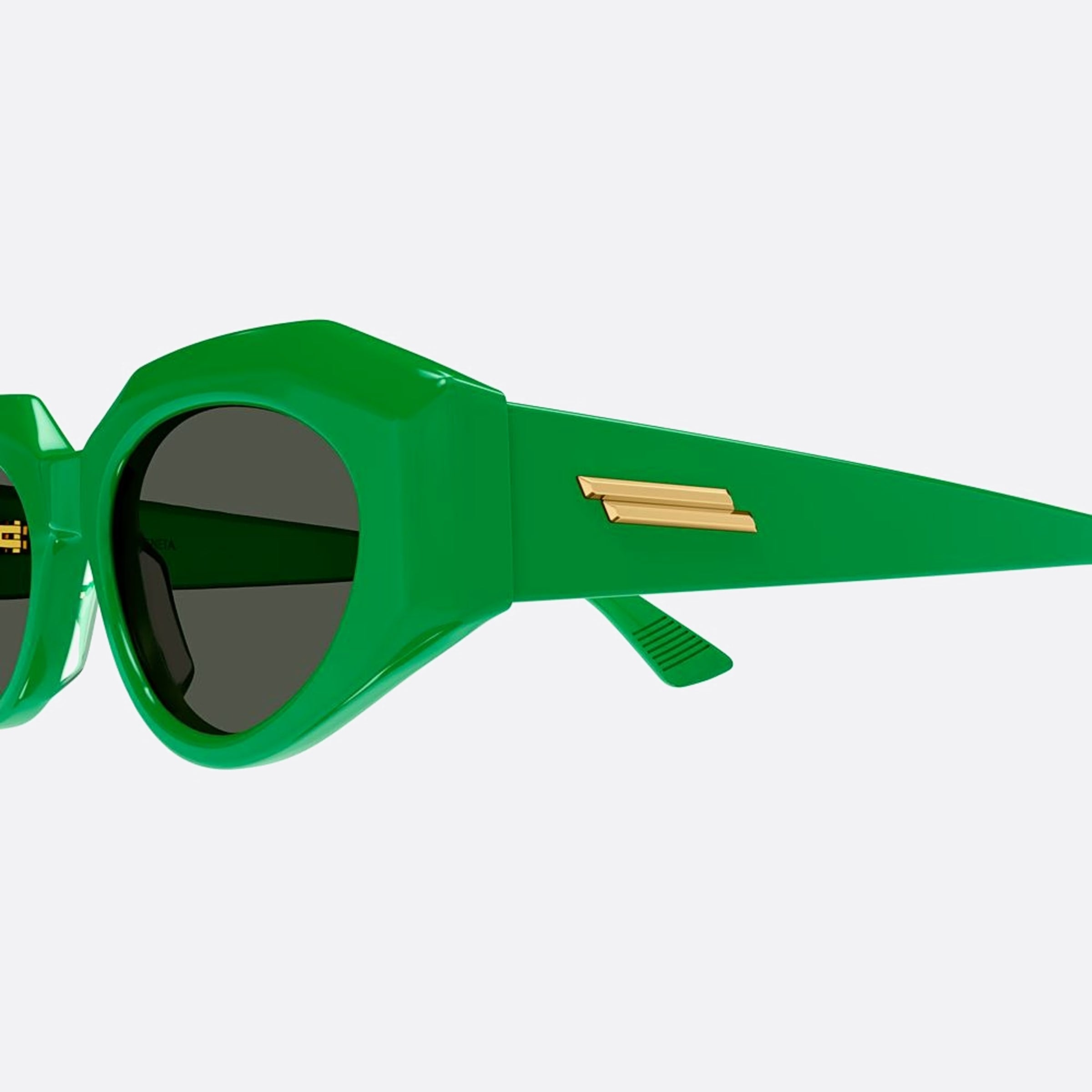 Bottega 52mm Veneta Green Geometric Woman Sunglasses - Detail View
