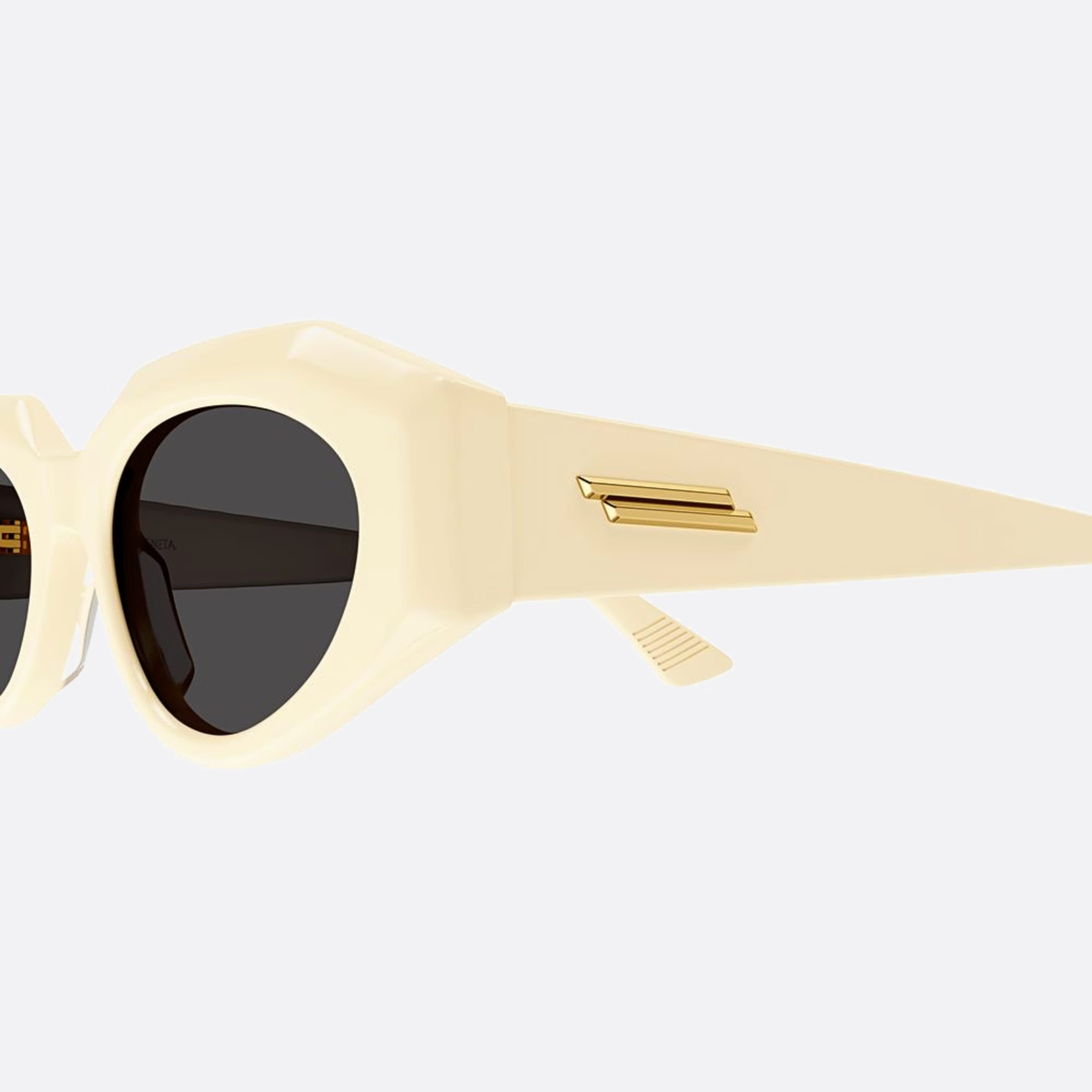 Bottega 52mm Veneta Yellow Geometric Woman Sunglasses - Detail View
