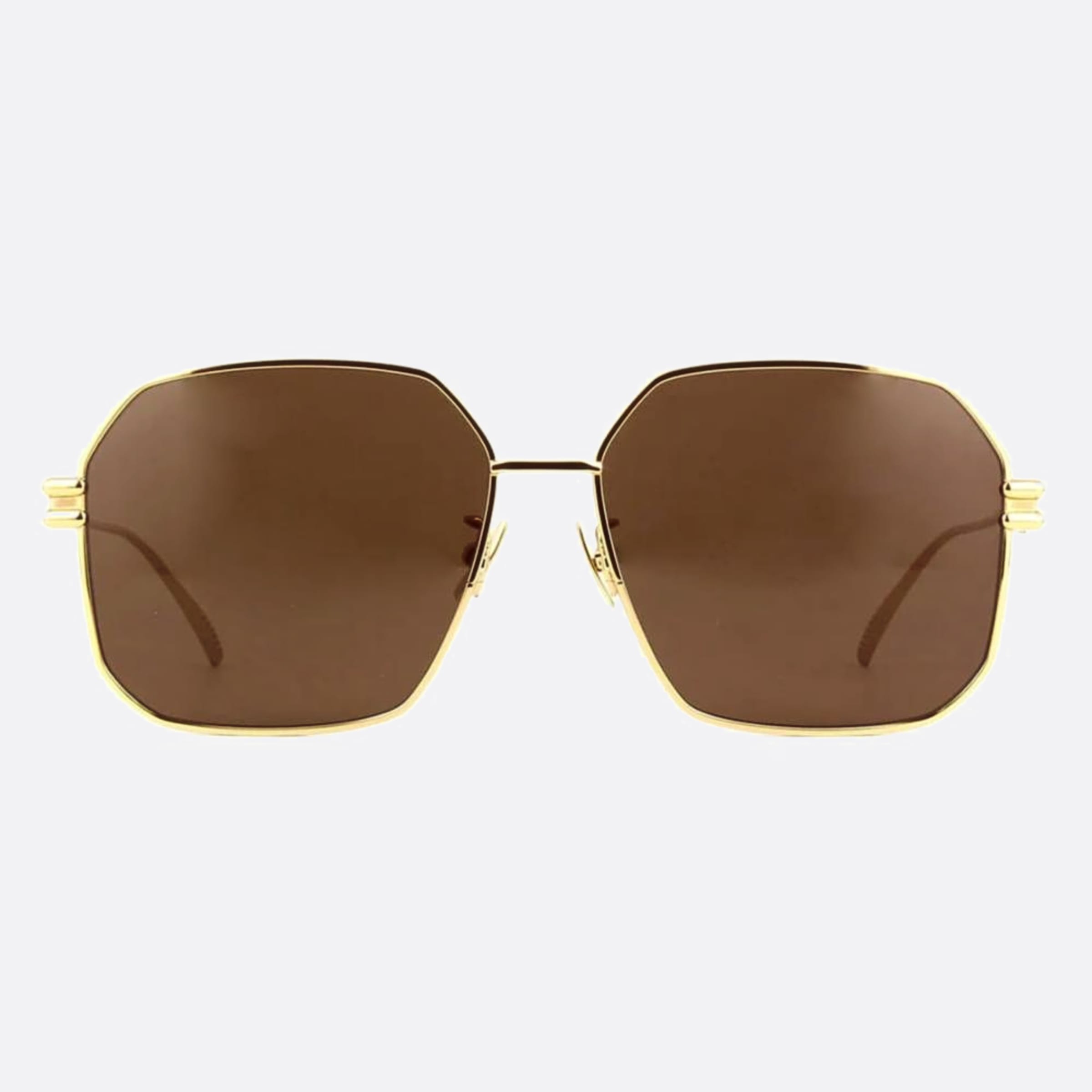 Bottega 59mm Veneta Gold Geometric Women Sunglasses - Main View
