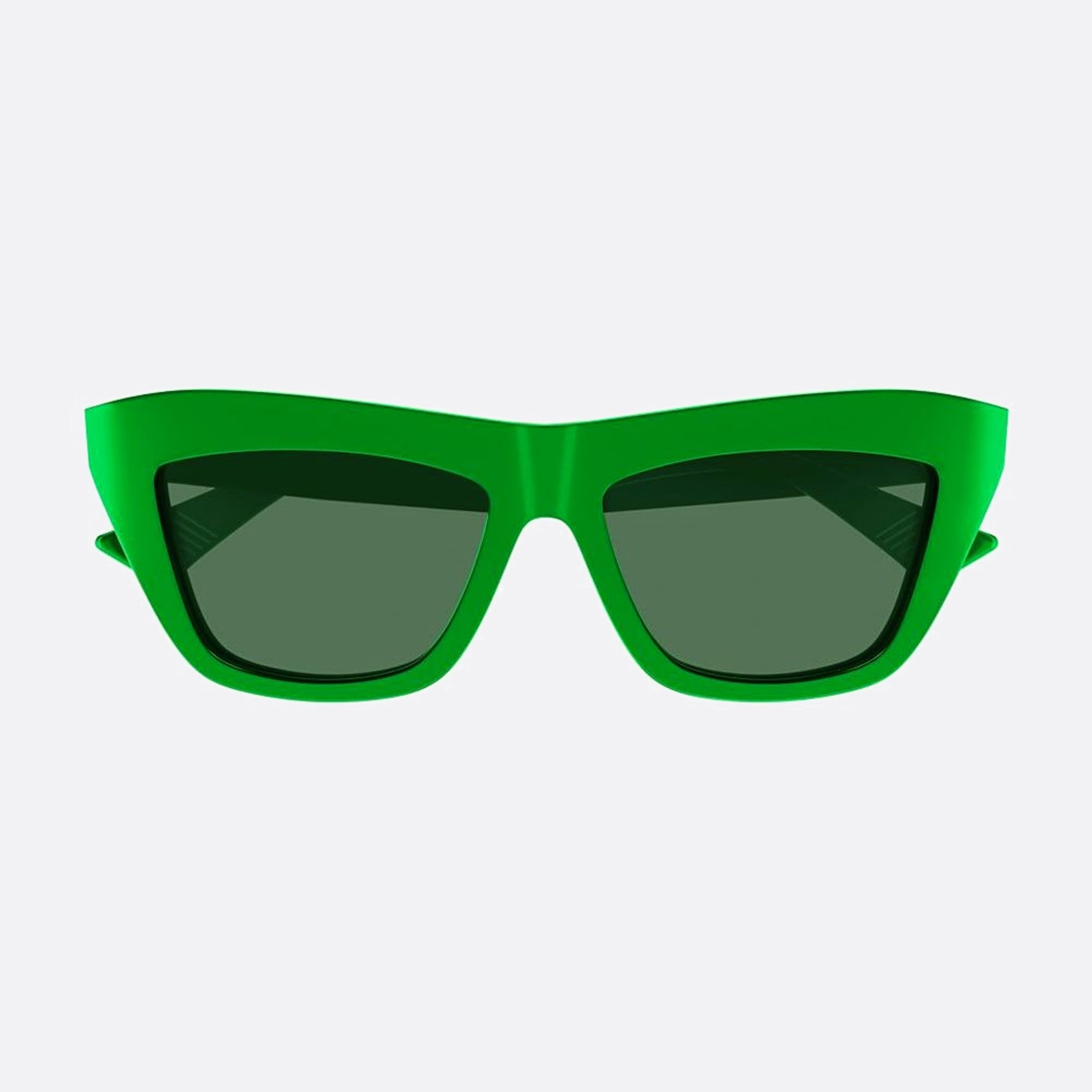 Bottega 55mm Veneta Green Geometric Unisex Sunglasses - Detail View