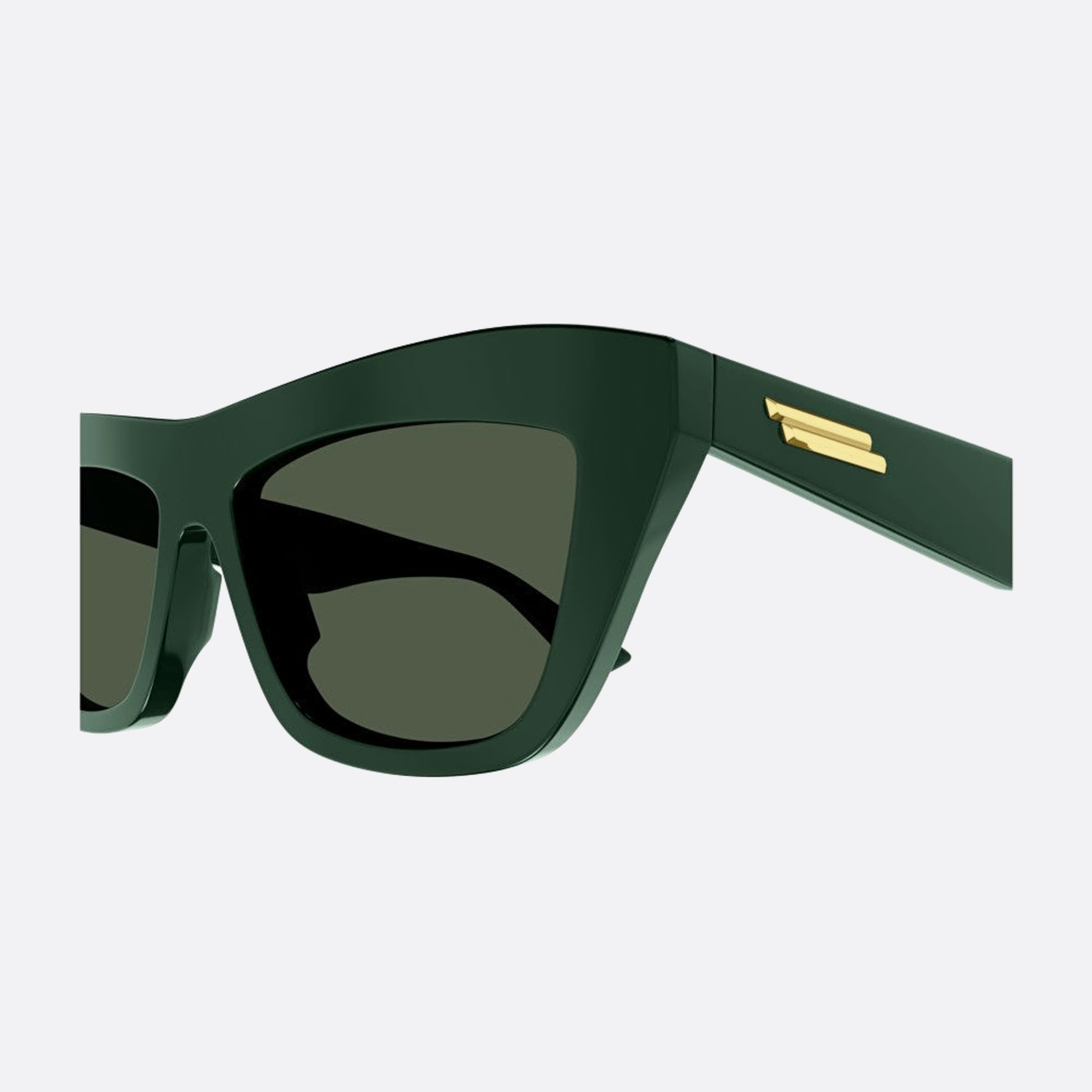Bottega 55mm Veneta Gngn Green Geometric Unisex Sunglasses - Detail View