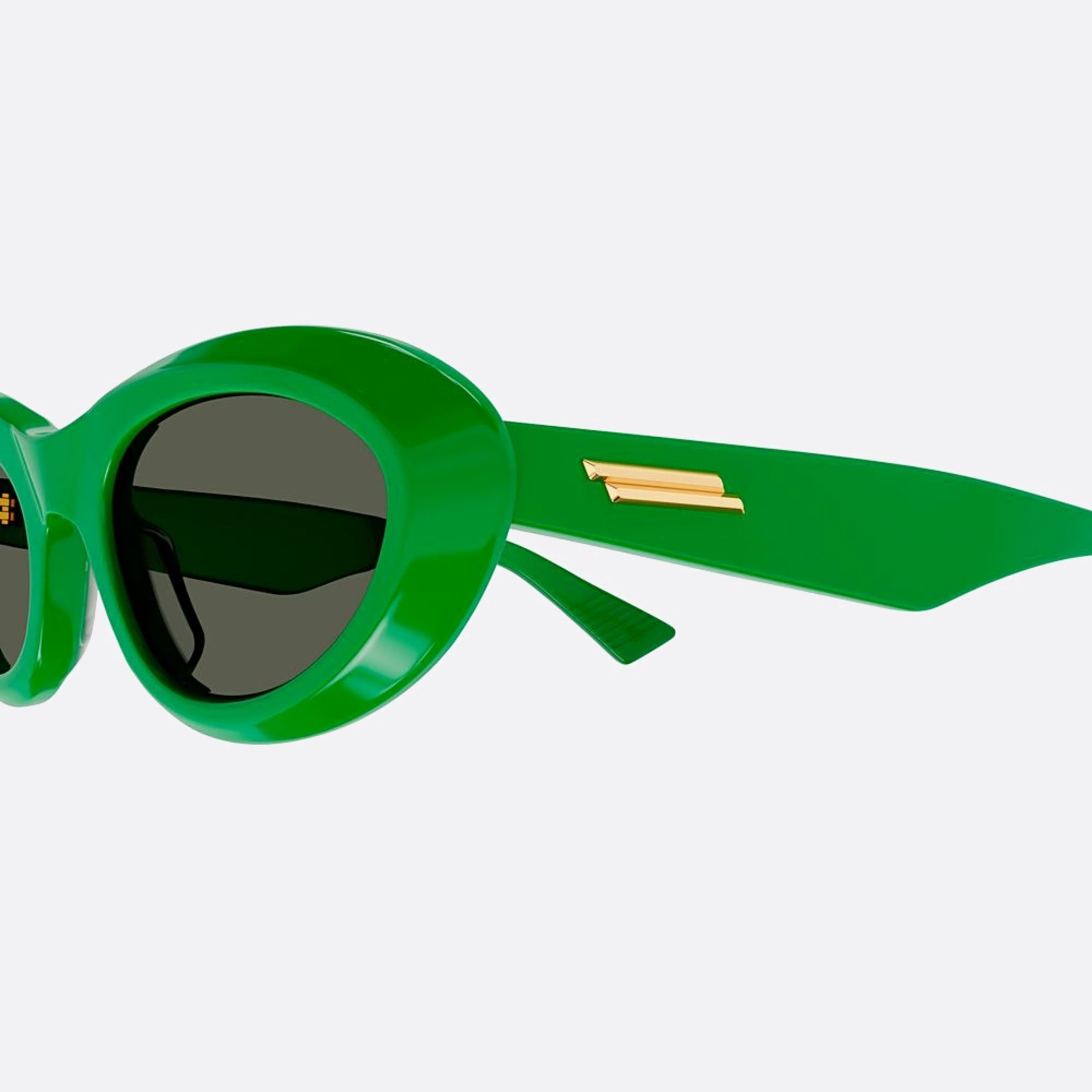 Bottega 53mm Veneta Green Geometric Woman Sunglasses - Detail View