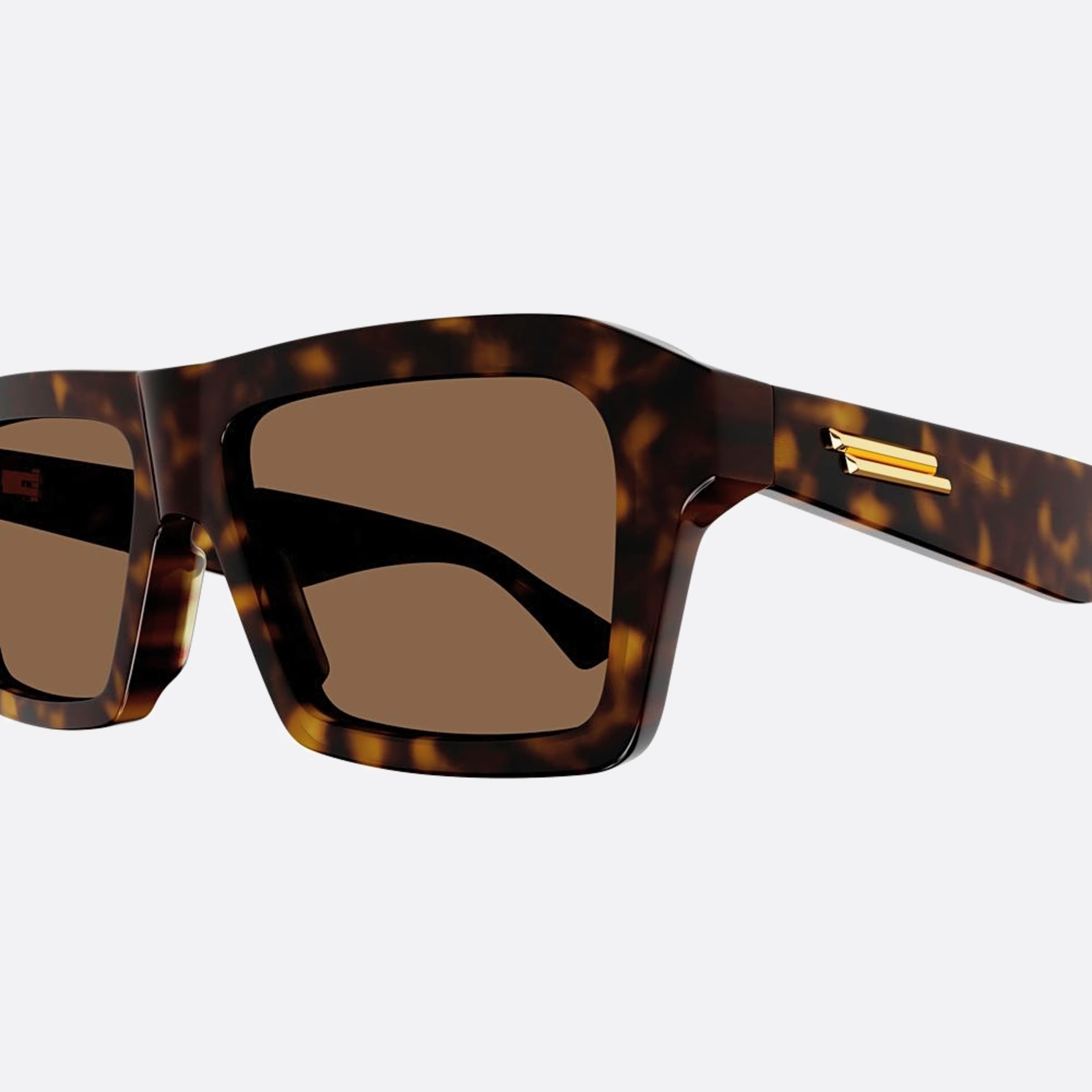 Bottega 55mm Veneta Havana Squared Man Sunglasses - Detail View