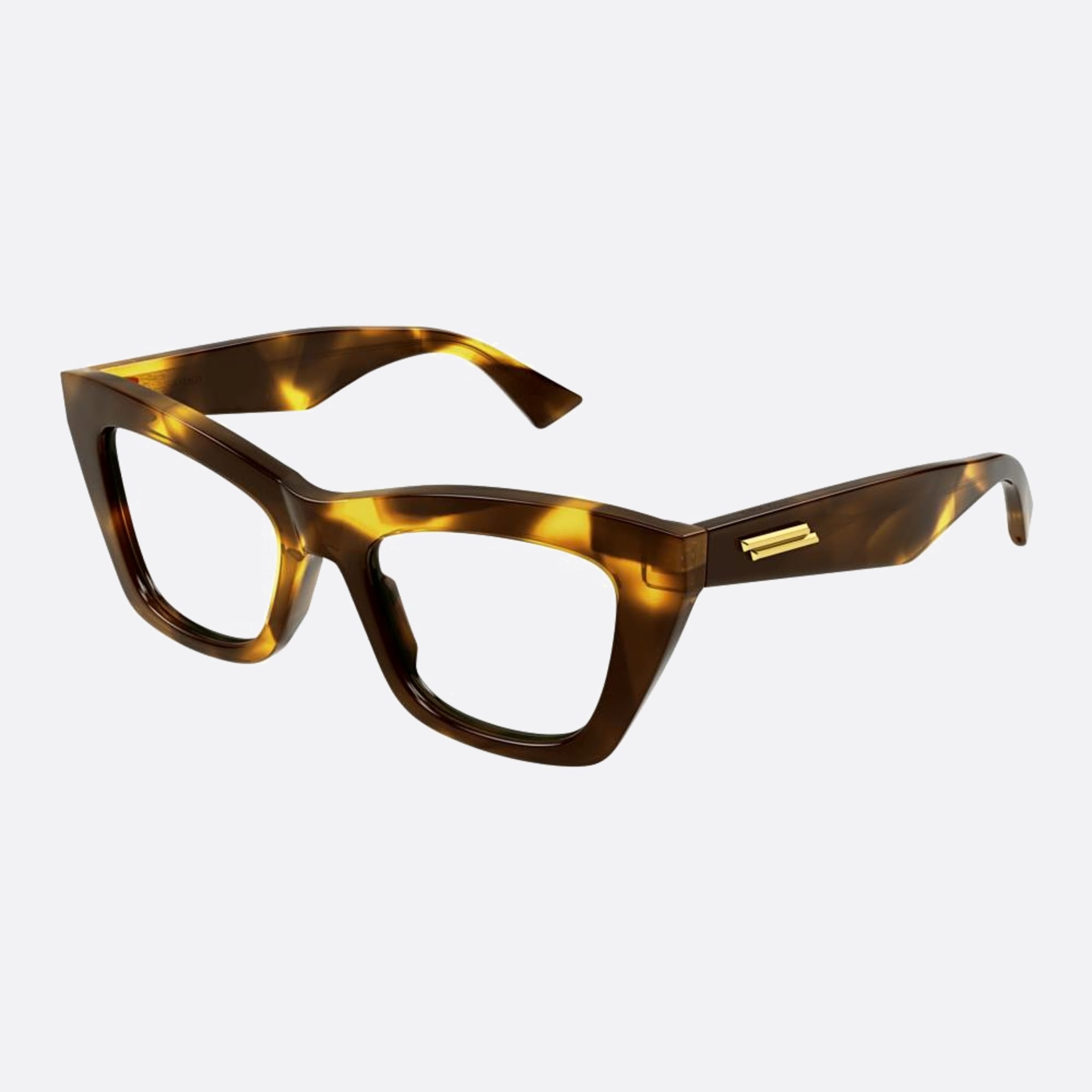 Bottega 50mm Veneta Havana Cat Eye Woman Eyeglasses - Side View