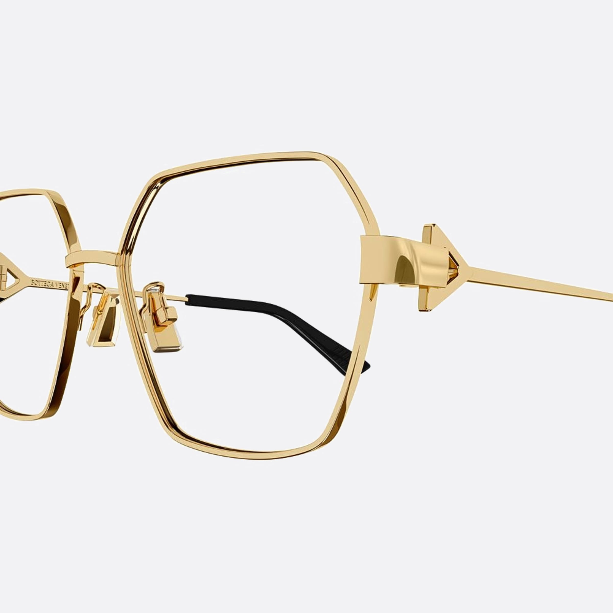 Bottega 57mm Veneta Gold Squared Woman Eyeglasses - Lifestyle Shot