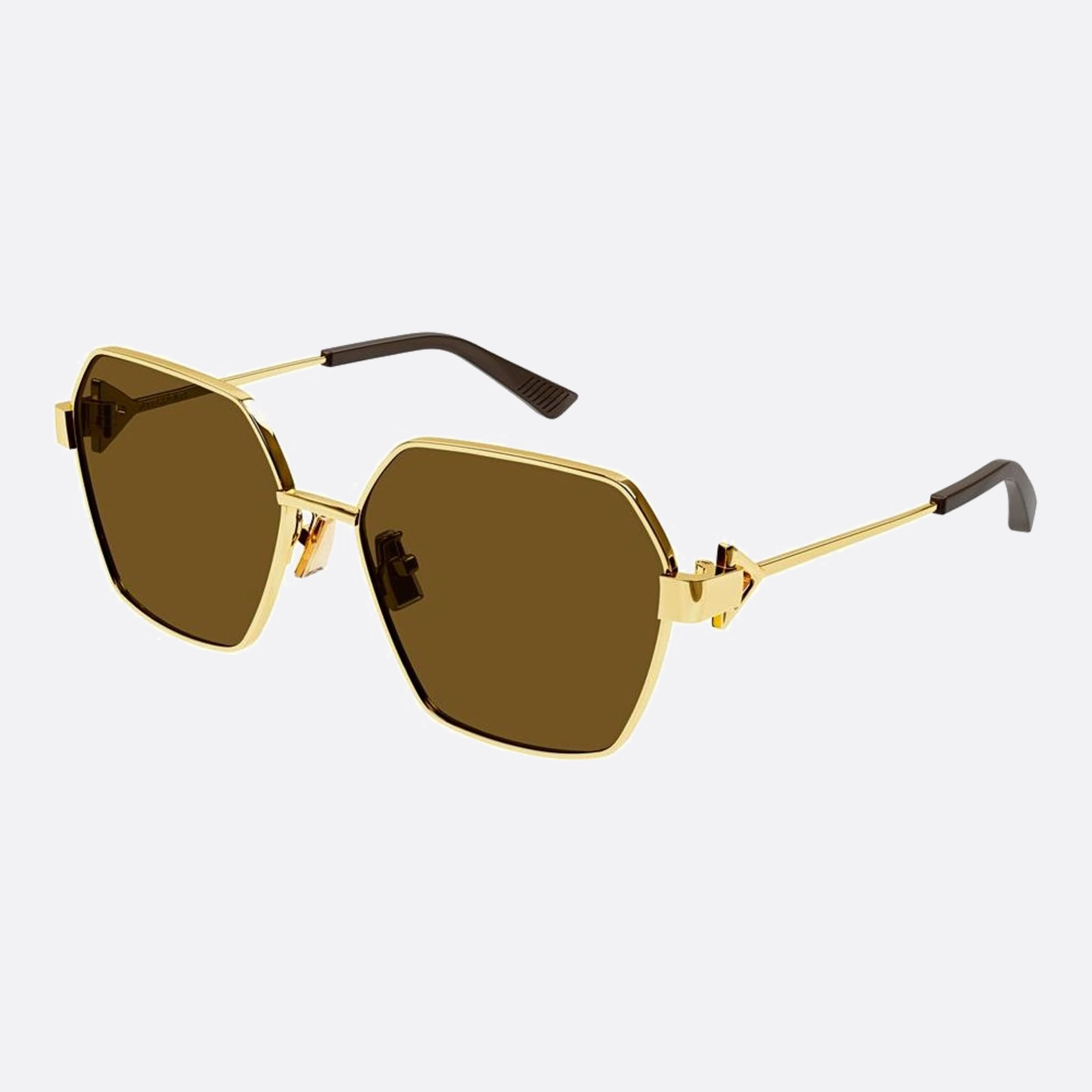 Bottega 57mm Veneta Gold Squared Woman Sunglasses - Side View