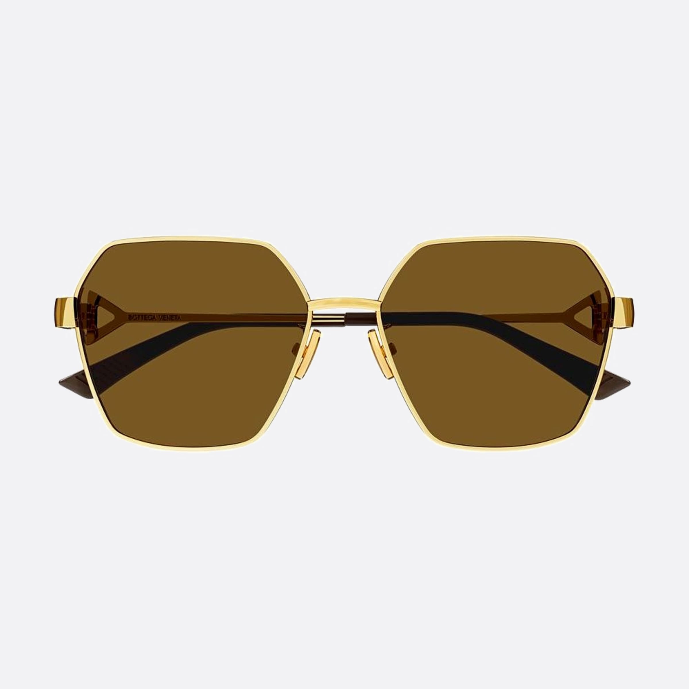 Bottega 57mm Veneta Gold Squared Woman Sunglasses - Detail View