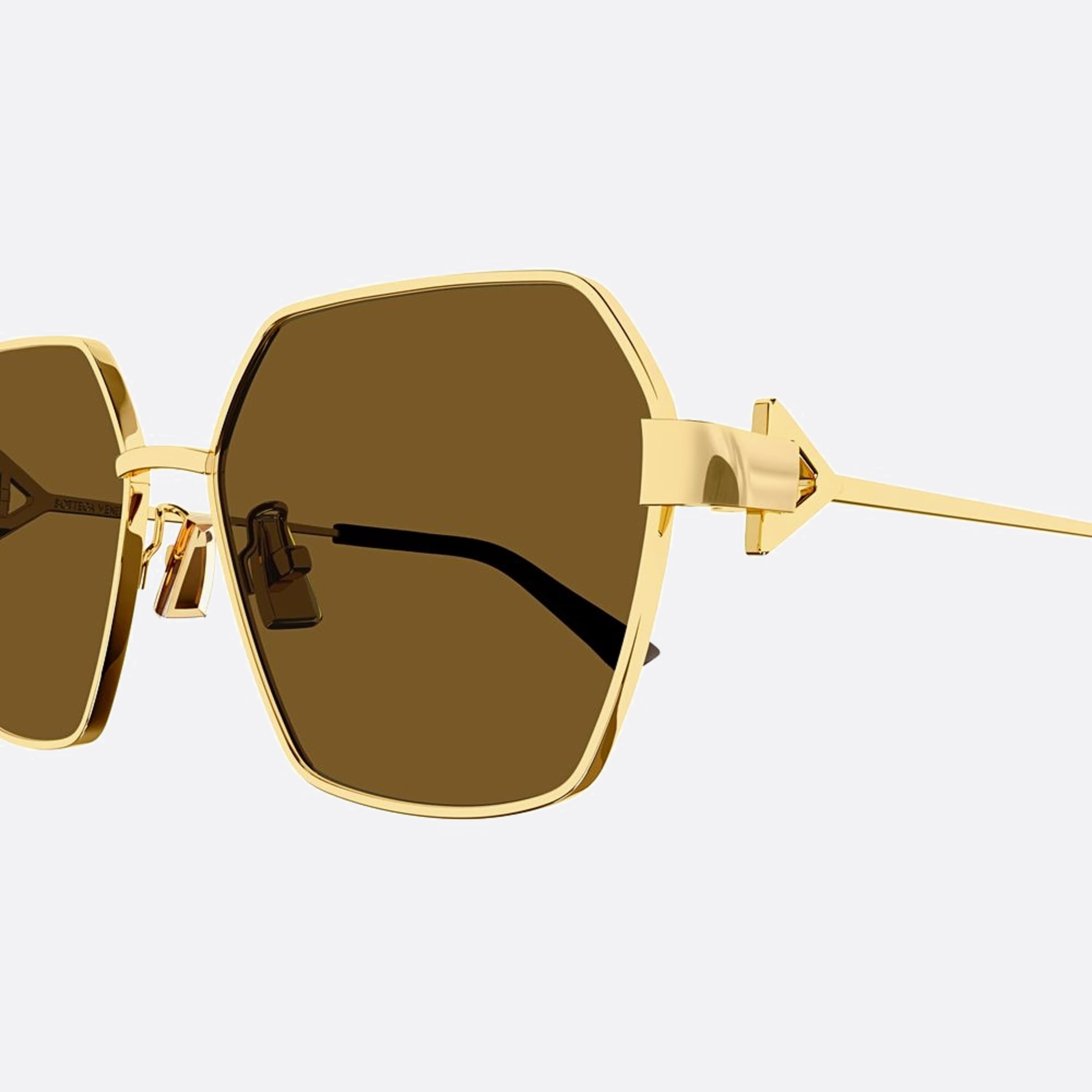 Bottega 57mm Veneta Gold Squared Woman Sunglasses - Lifestyle Shot