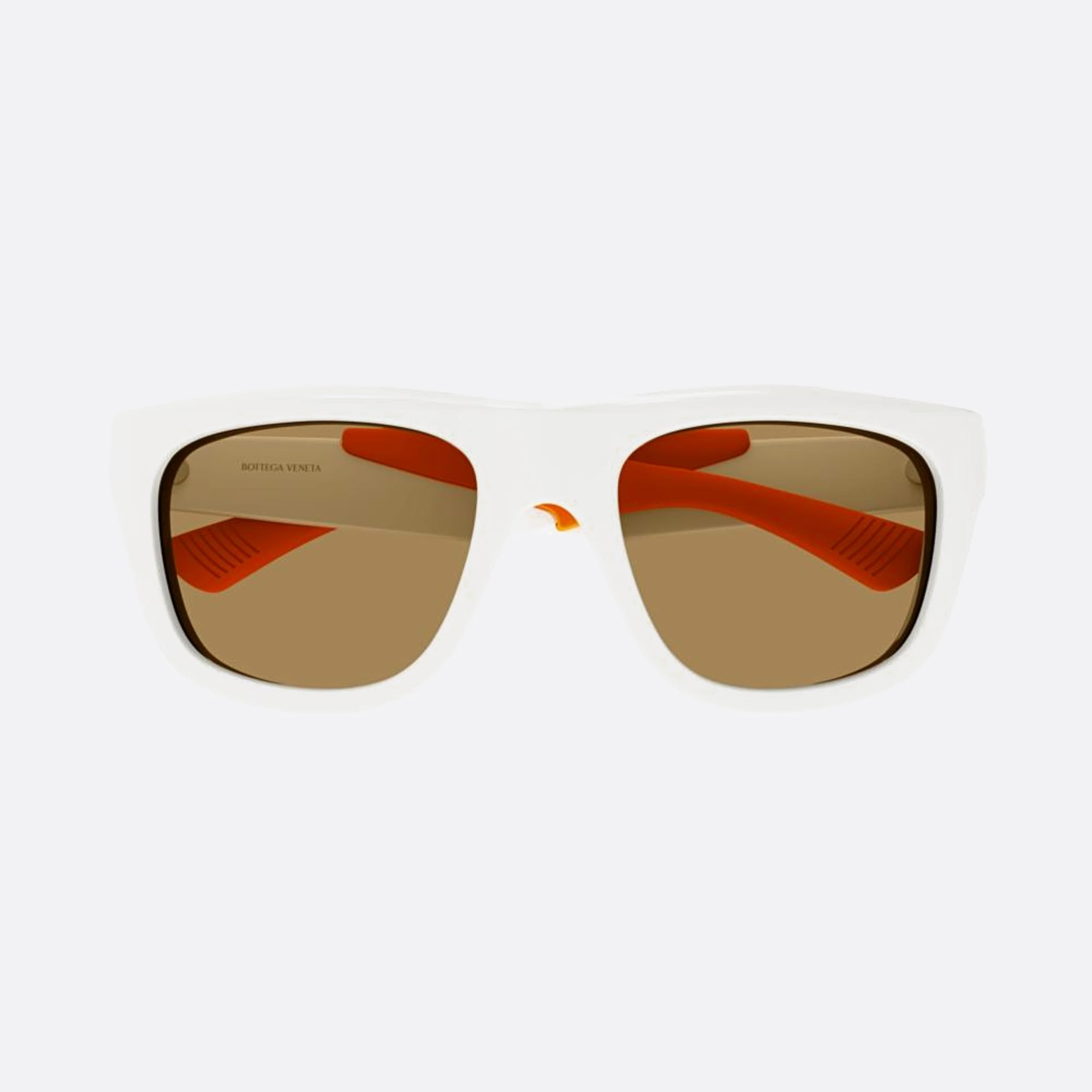 Bottega 53mm Veneta White Squared Man Sunglasses - Main View