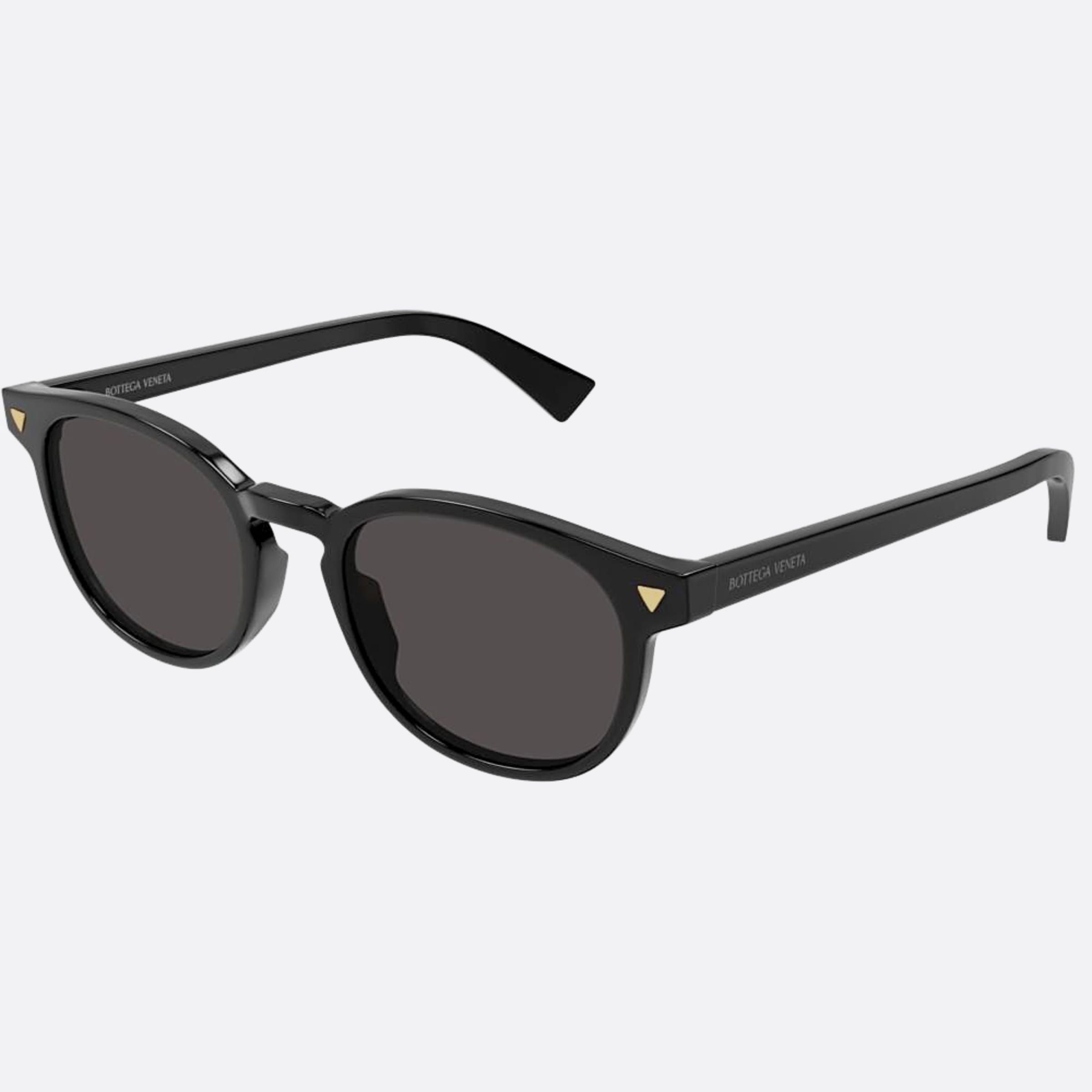 Bottega 50mm Veneta Black Round Man Sunglasses - Side View