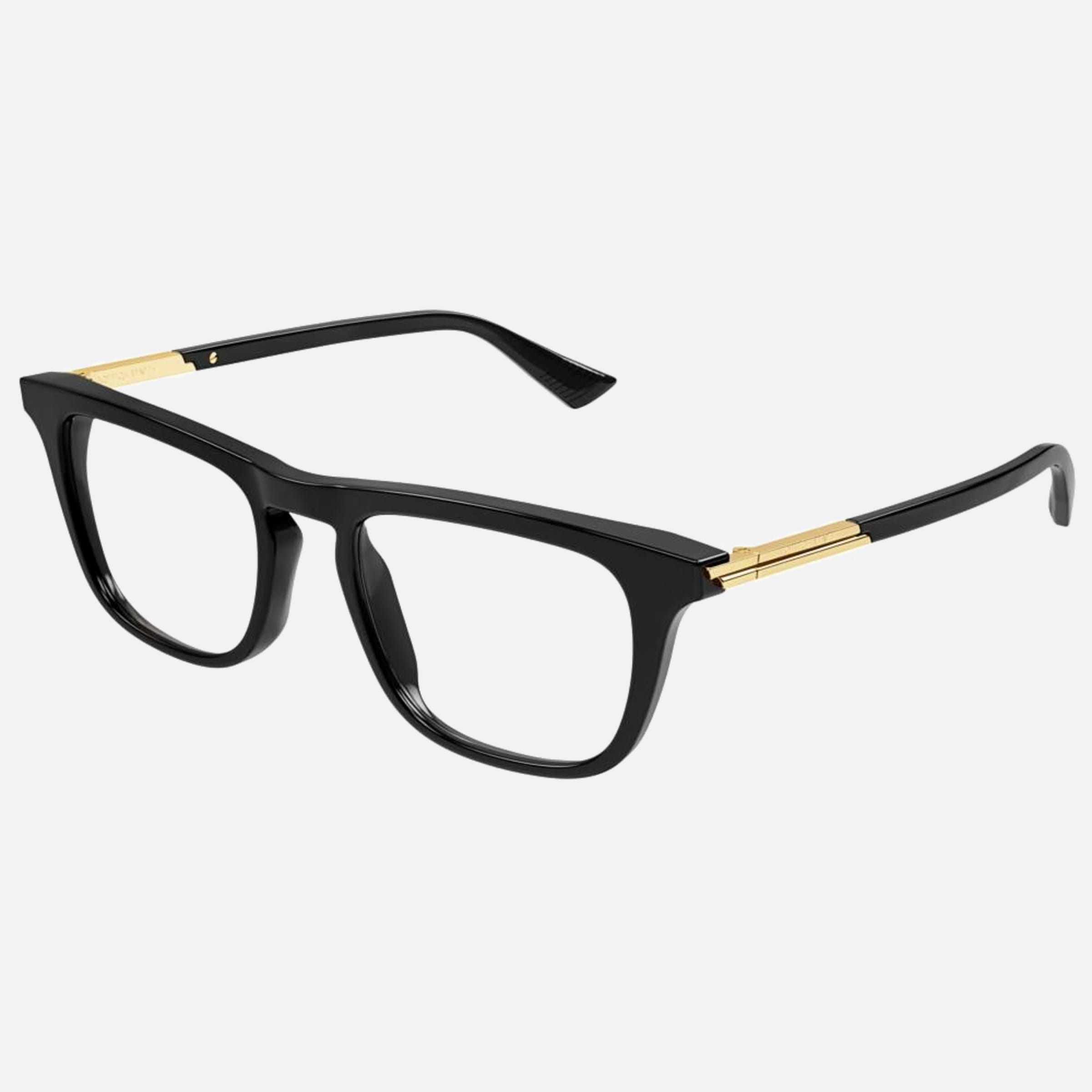 Bottega 51mm Veneta Black Squared Man Eyeglasses - Side View