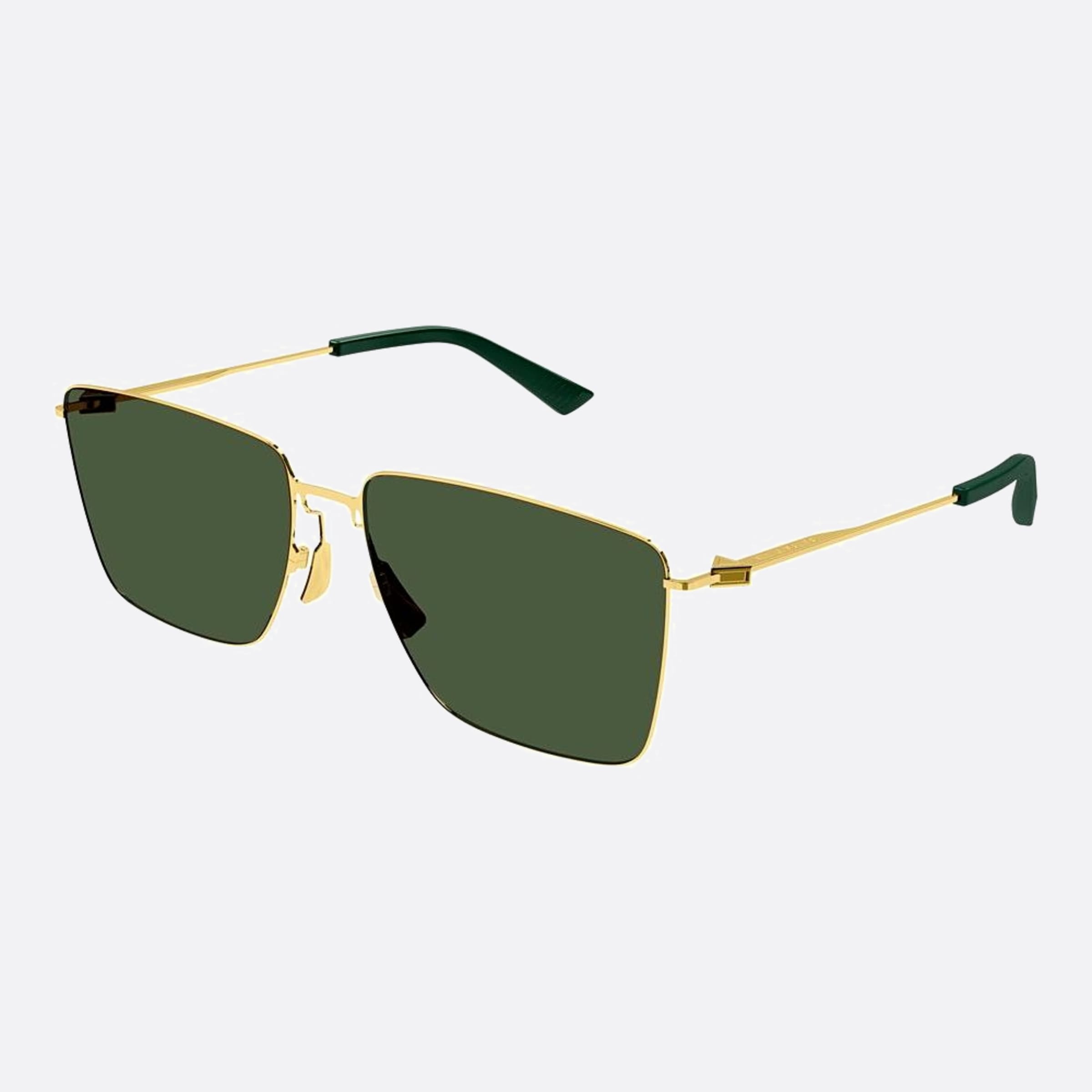 Bottega 58mm Veneta Gold Squared Man Sunglasses - Side View
