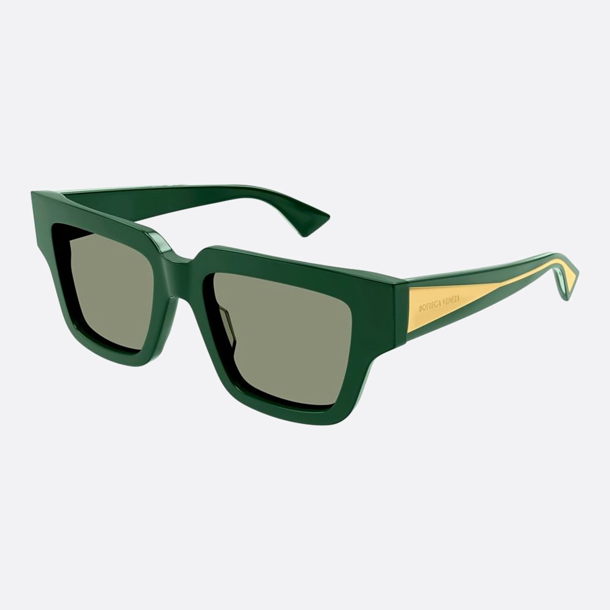 Bottega 52mm Veneta Green Squared Woman Sunglasses - Side View