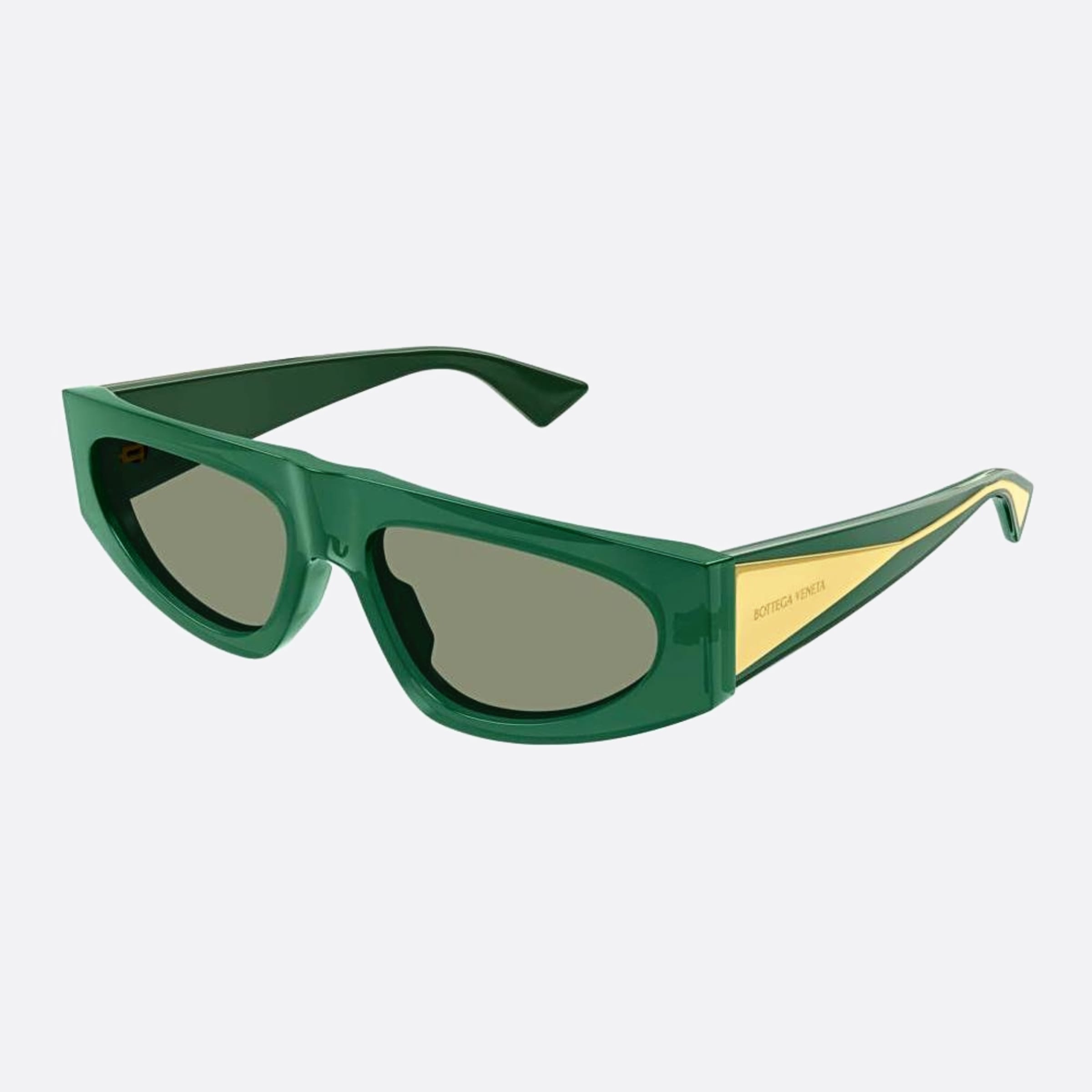 Bottega 57mm Veneta Green Geometric Woman Sunglasses - Side View