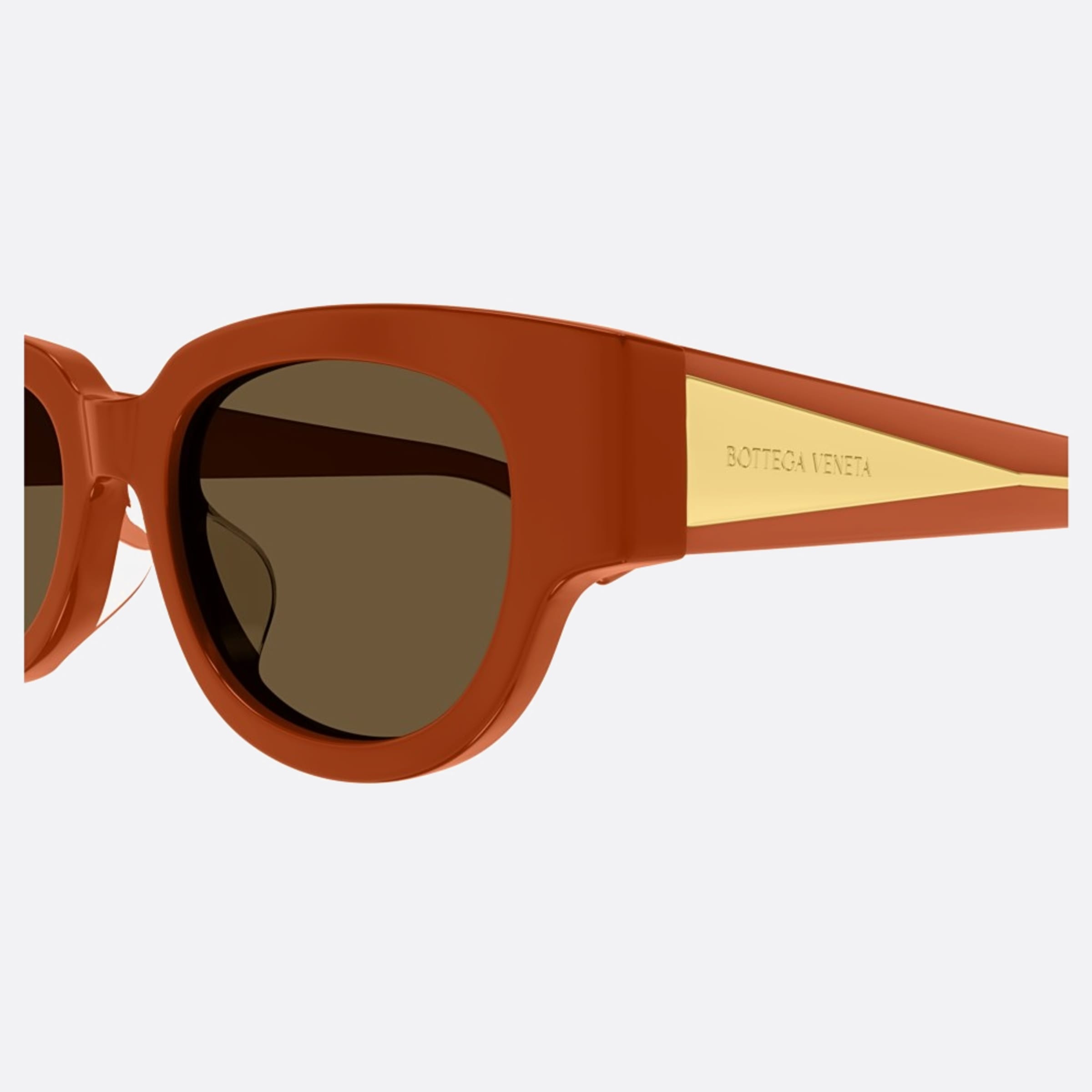 Bottega 52mm Veneta Bv1278sa Orange Squared Woman Sunglasses - Detail View