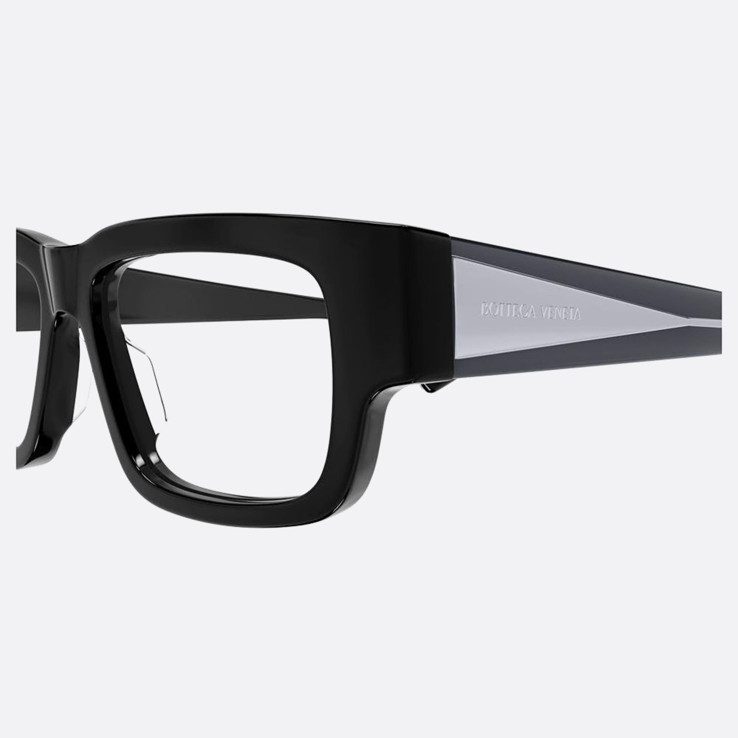 Bottega 51mm Veneta Black Rectangle Woman Eyeglasses - Detail View