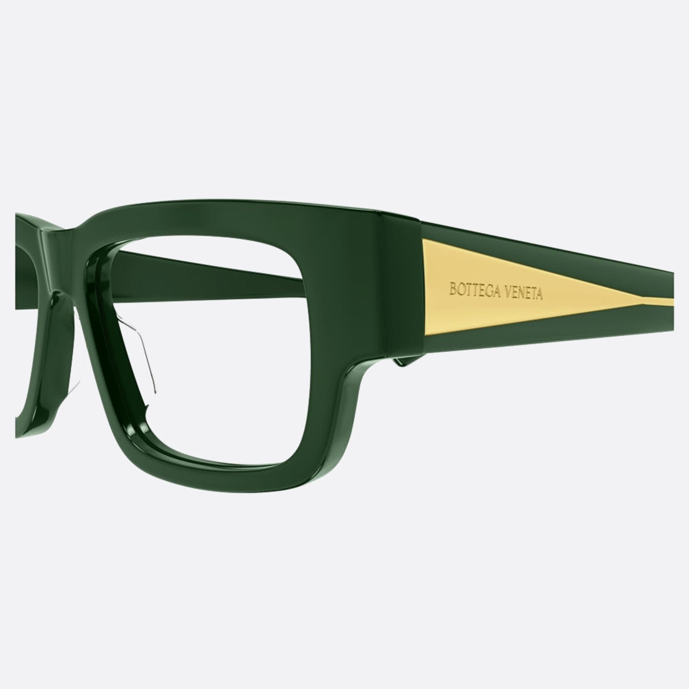 Bottega 51mm Veneta Green Rectangle Woman Eyeglasses - Detail View