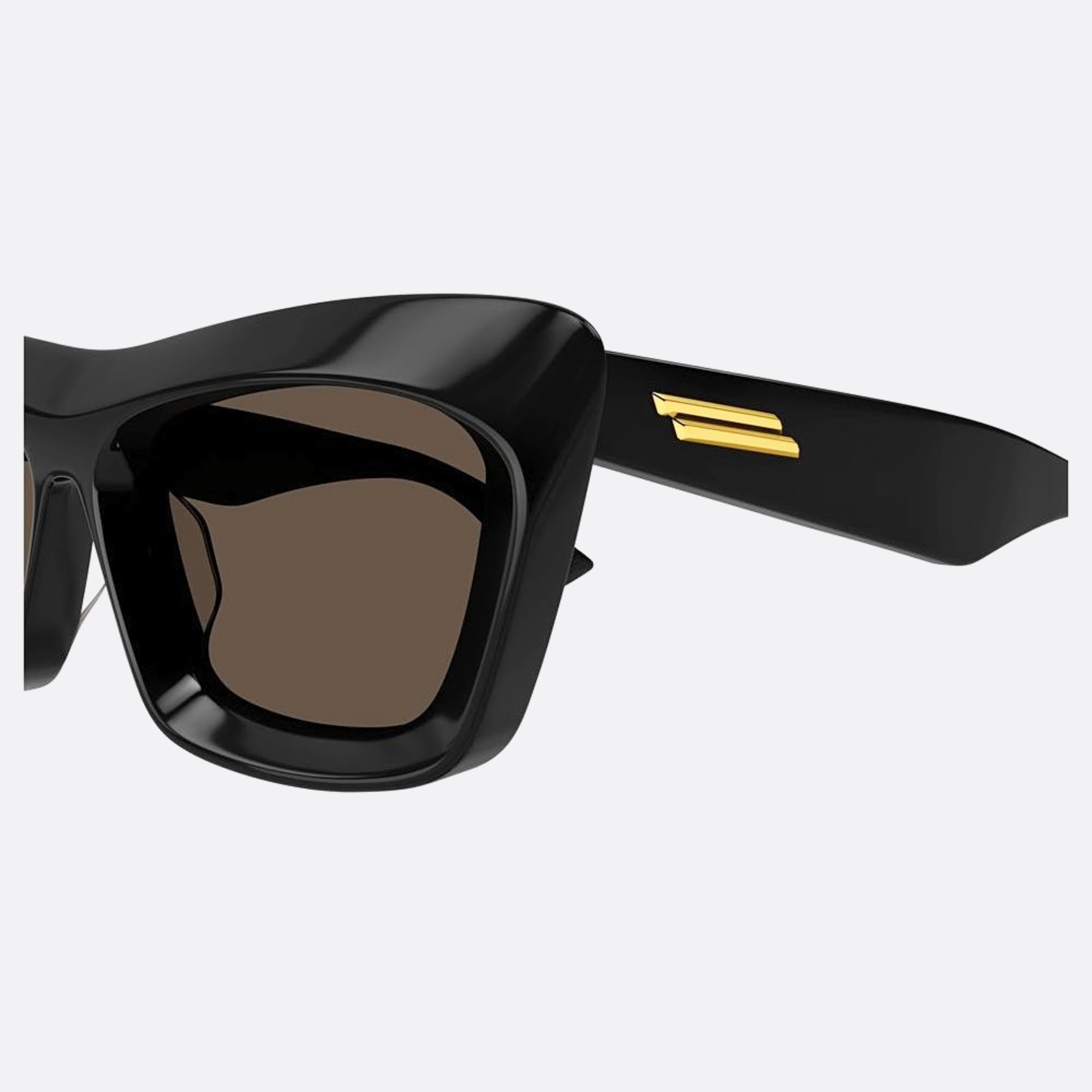 Bottega 53mm Veneta Black Squared Woman Sunglasses - Detail View