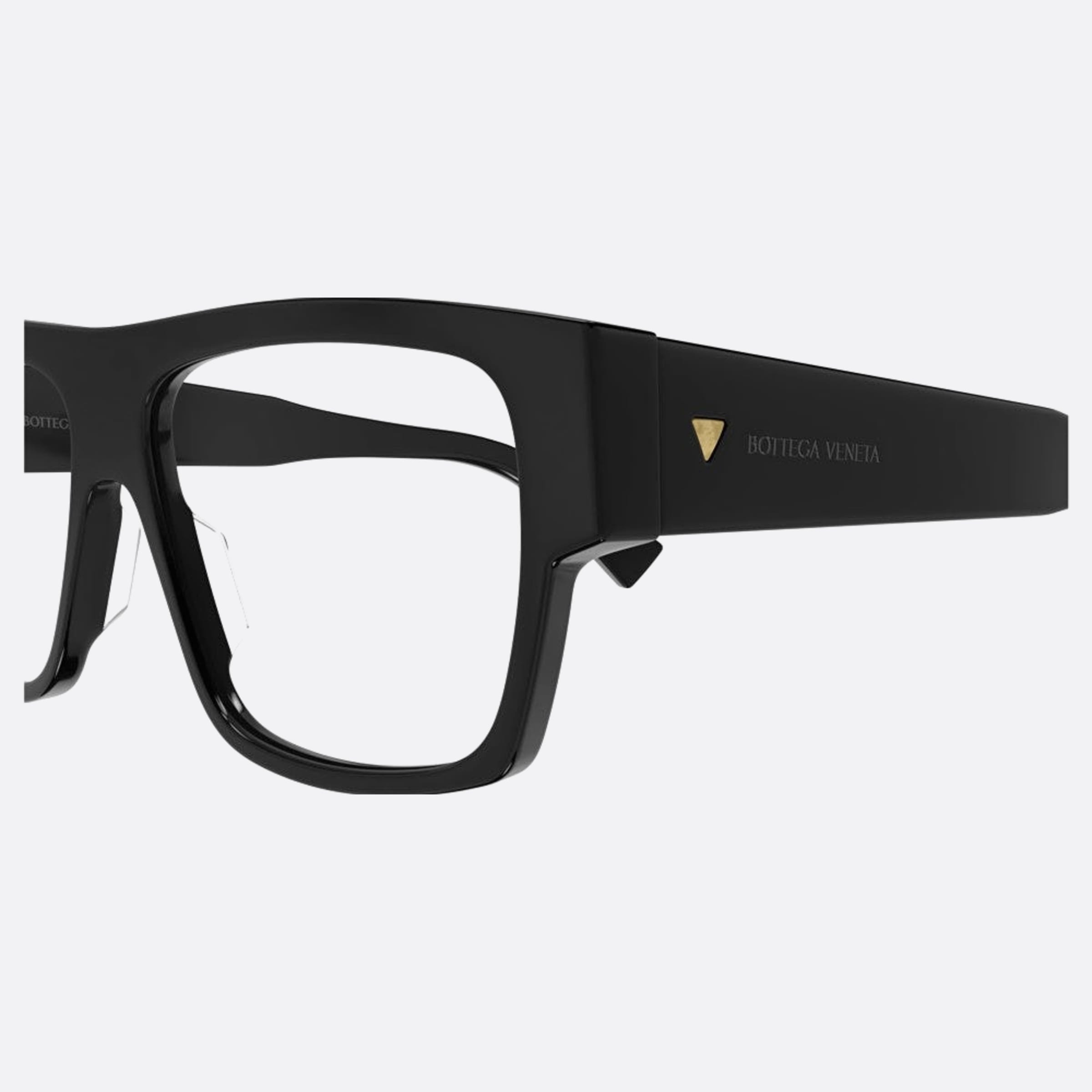 Bottega 56mm Veneta Black Squared Man Eyeglasses - Detail View