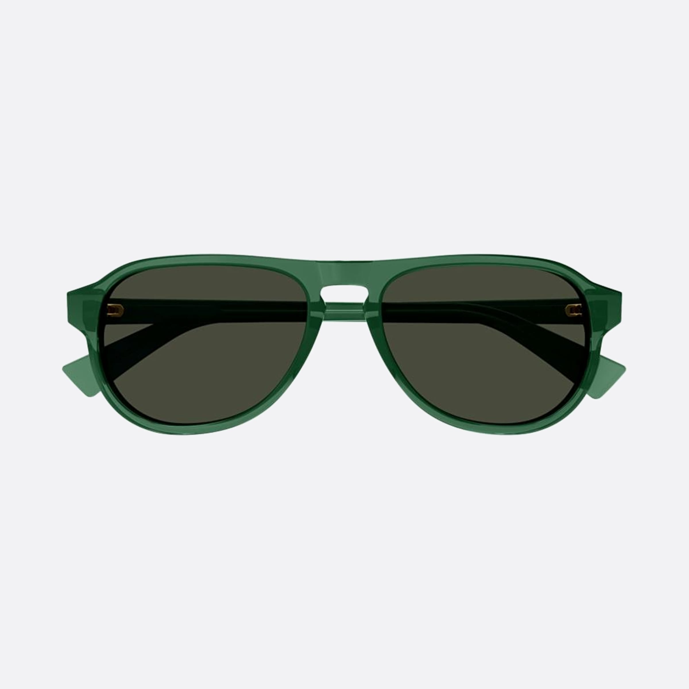 Bottega 55mm Veneta Green Oval Man Sunglasses - Main View
